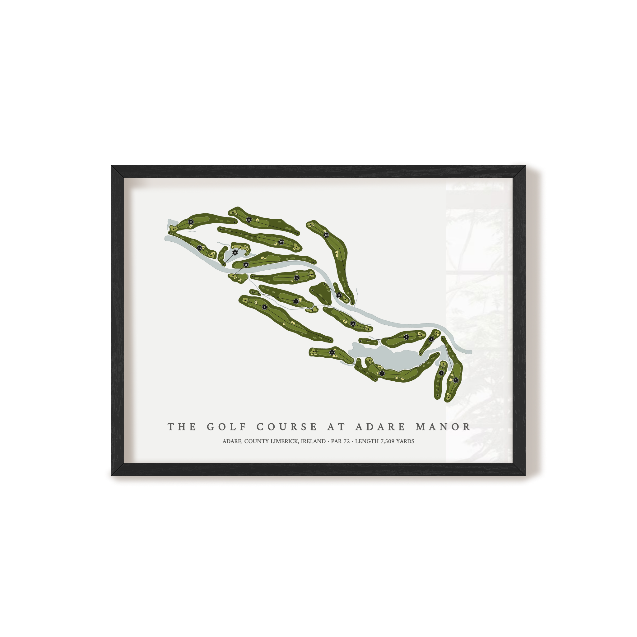 The Golf Course at Adare Manor | Golf Course Map | Black Frame 