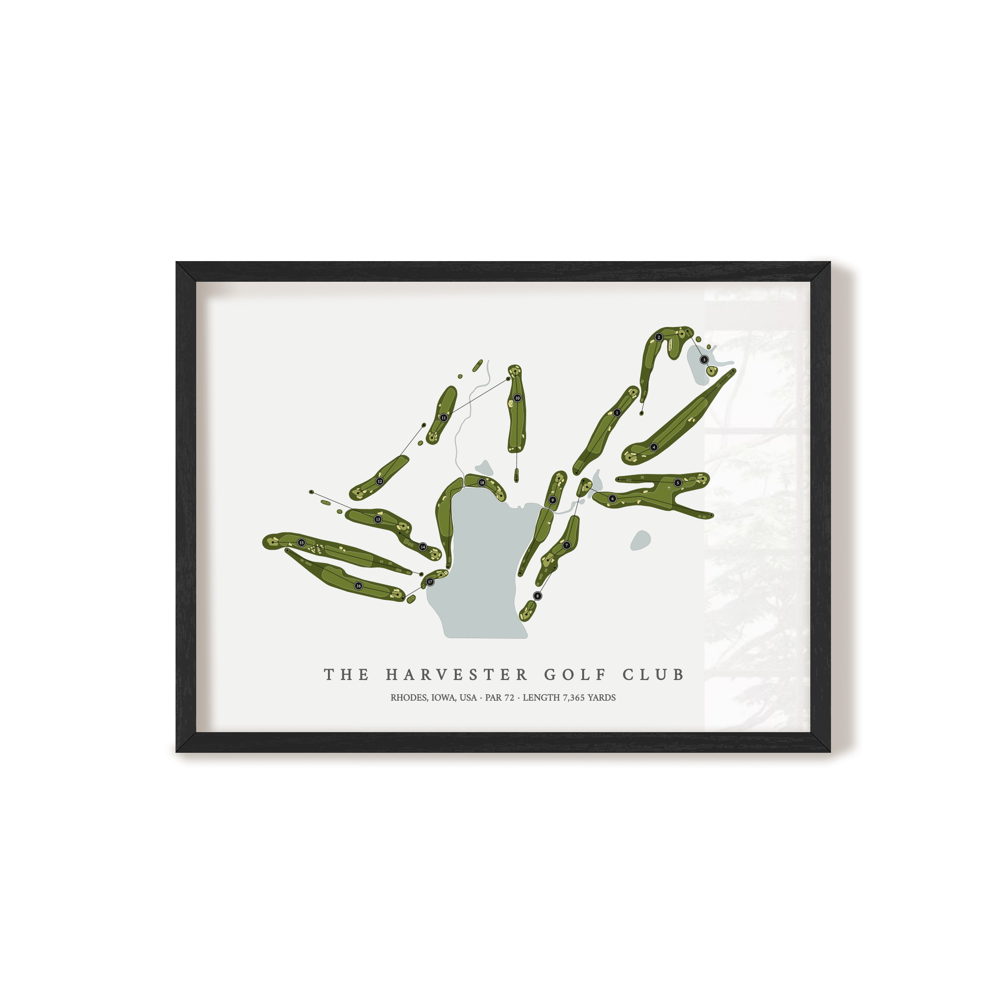 The Harvester Golf Club | Golf Course Map | Black Frame 