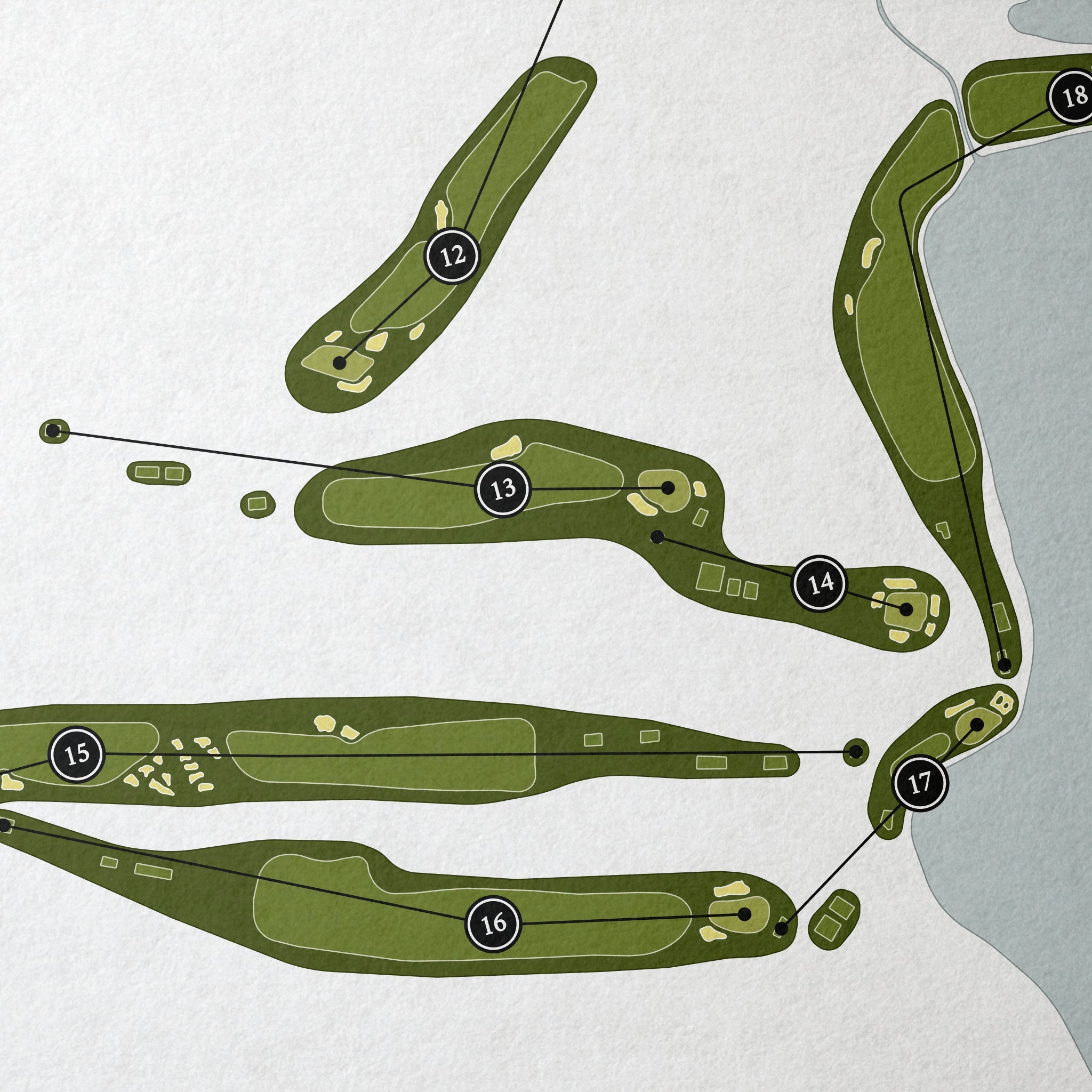 The Harvester Golf Club | Golf Course Map | Close Up 