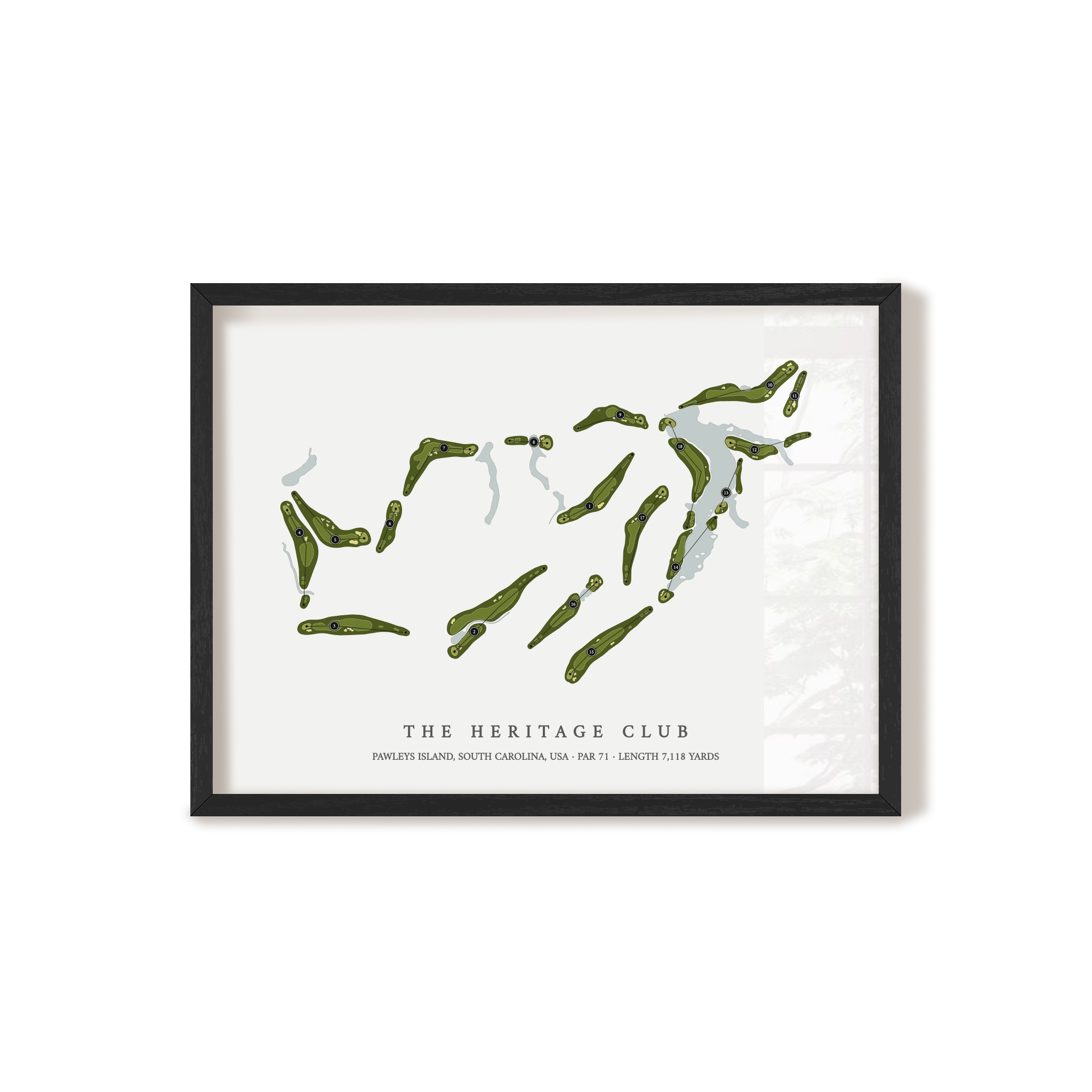 The Heritage Club | Golf Course Map | Black Frame 