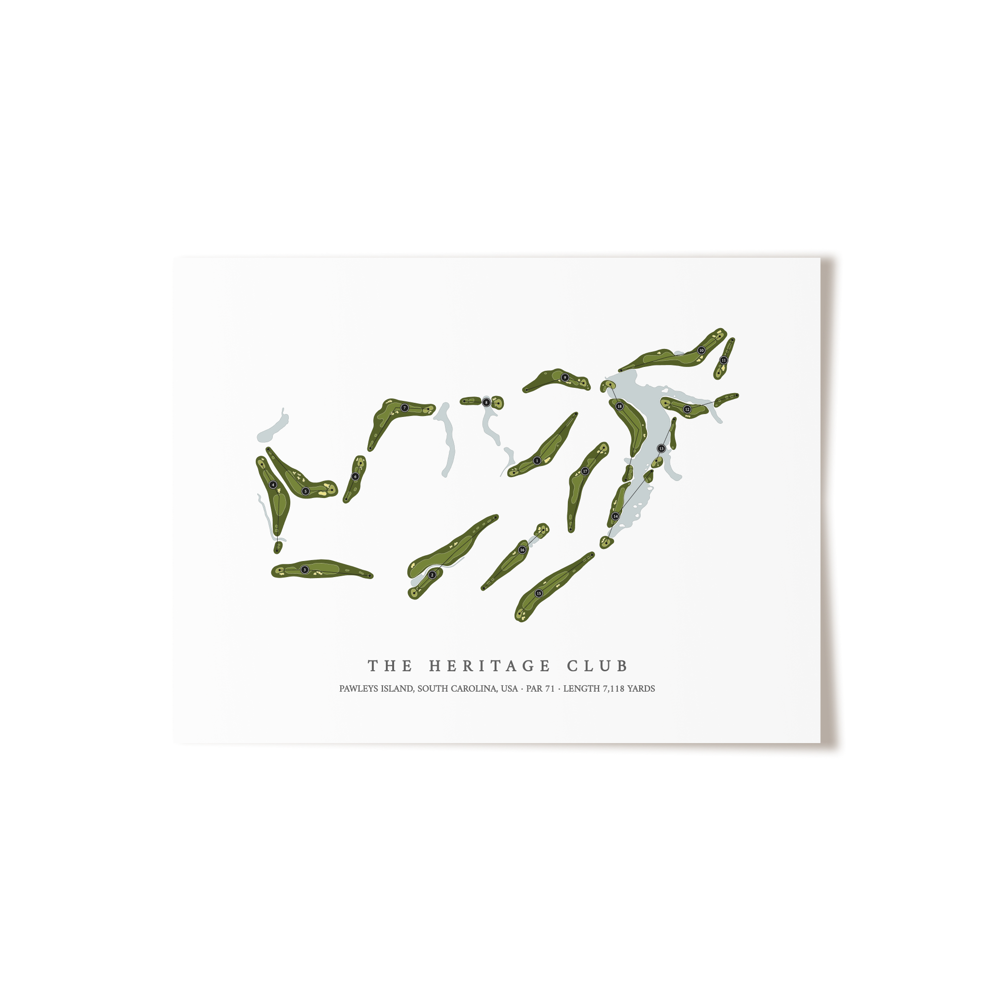 The Heritage Club | Golf Course Map | Unframed 