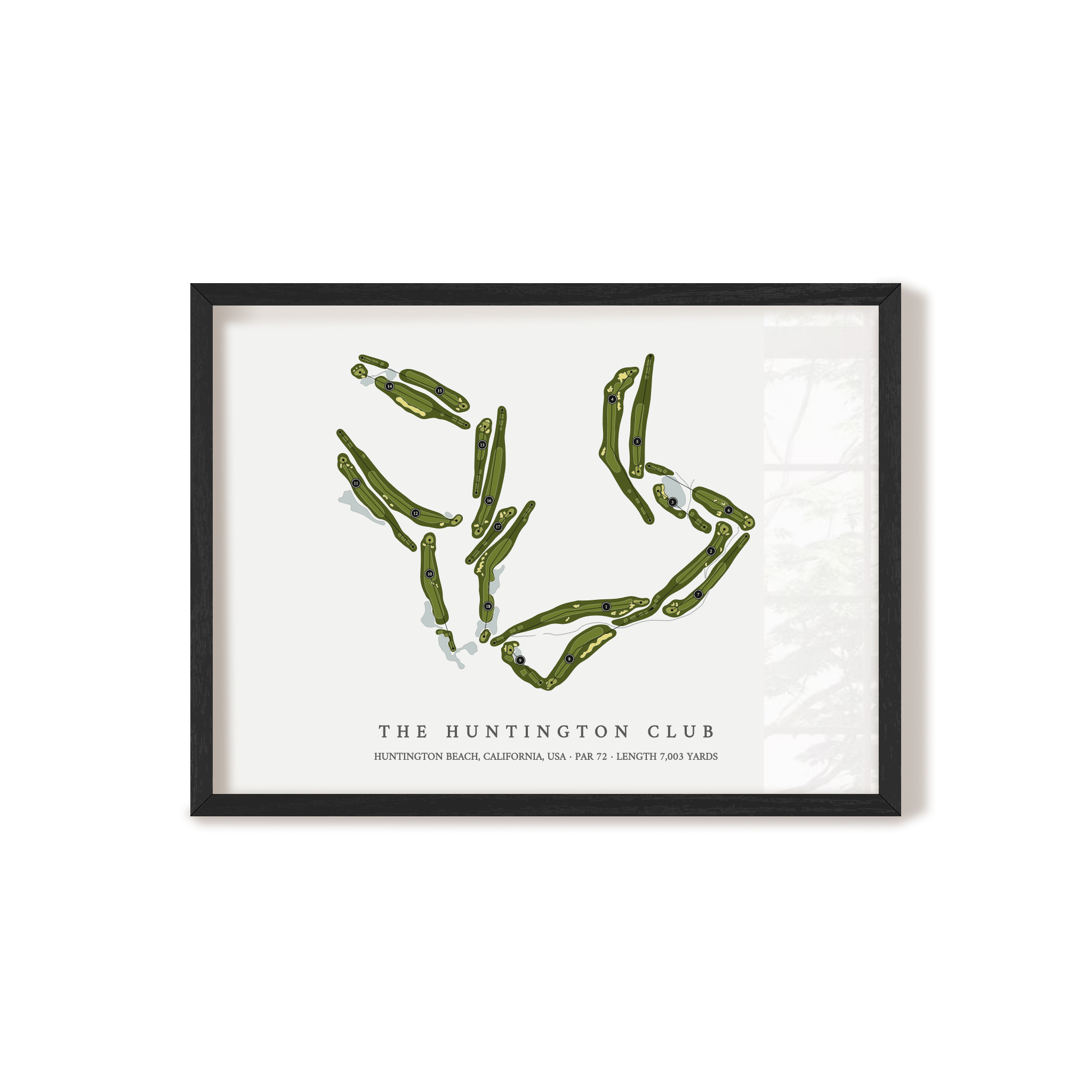 The Huntington Club | Golf Course Map | Black Frame 