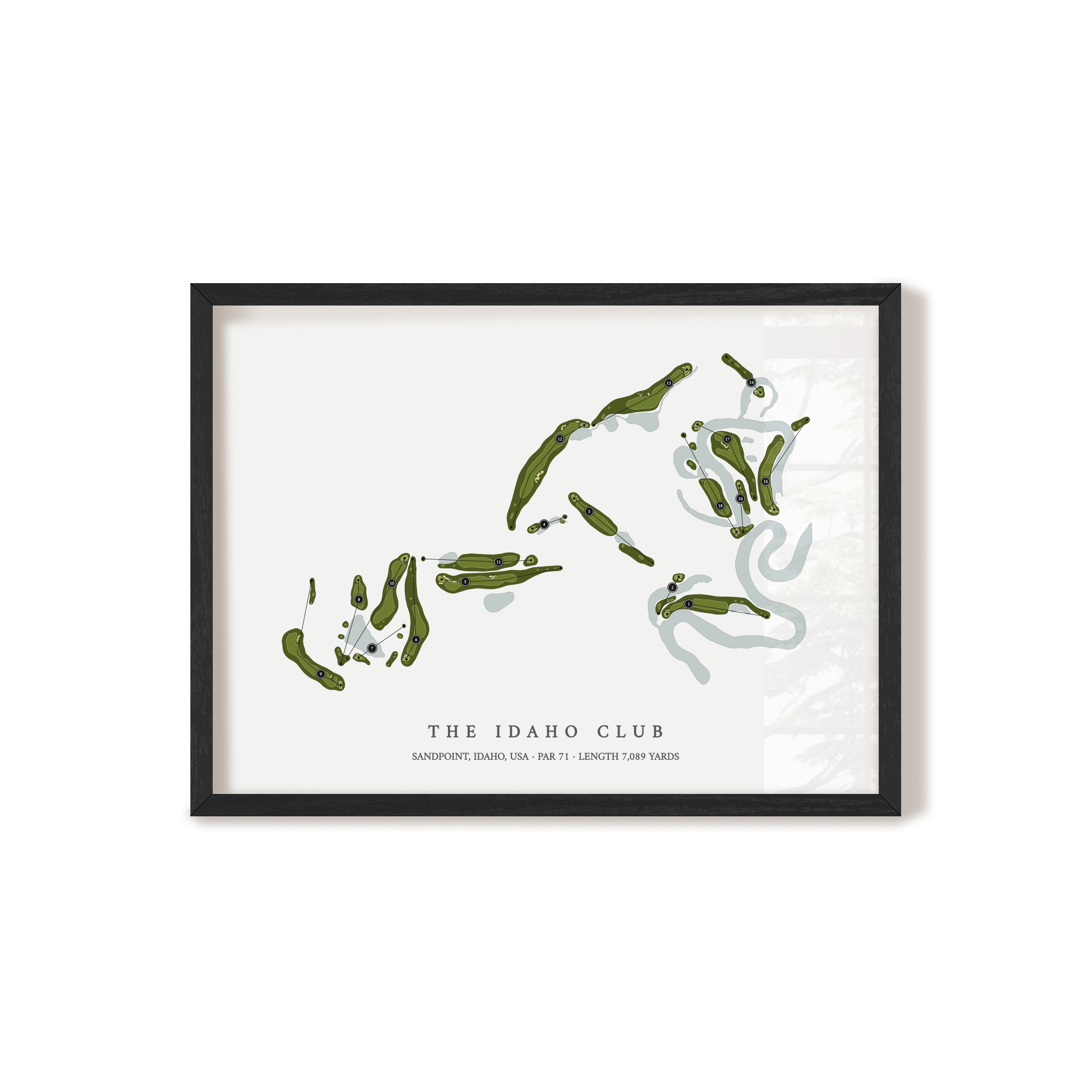 The Idaho Club | Golf Course Map | Black Frame 