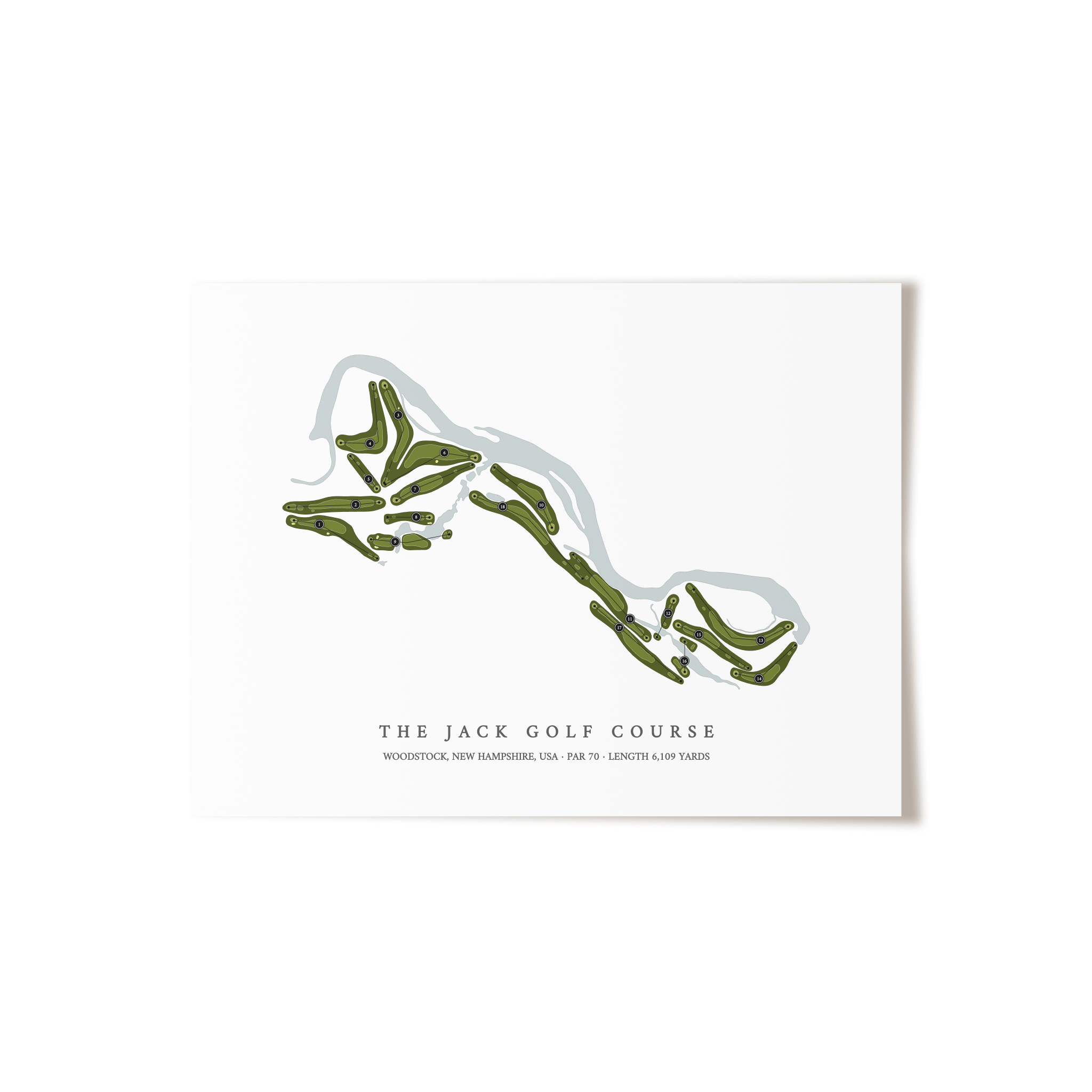 The Jack Golf Course | Golf Course Map | Unframed 
