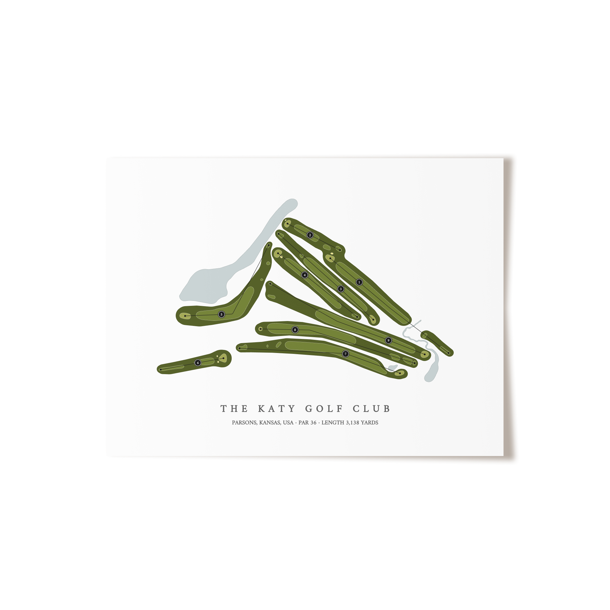 The Katy Golf Club | Golf Course Map | Unframed 