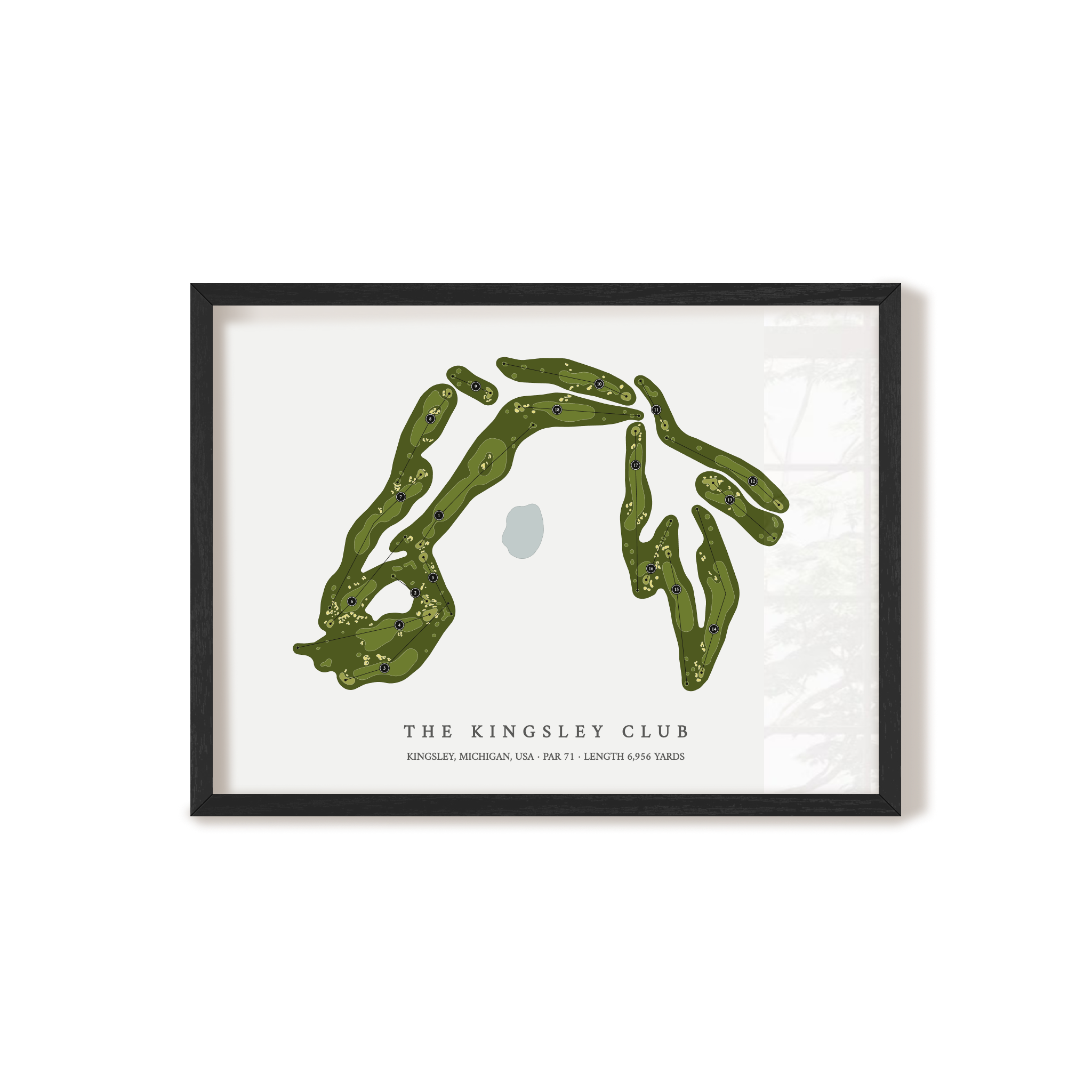 The Kingsley Club | Golf Course Map | Black Frame 