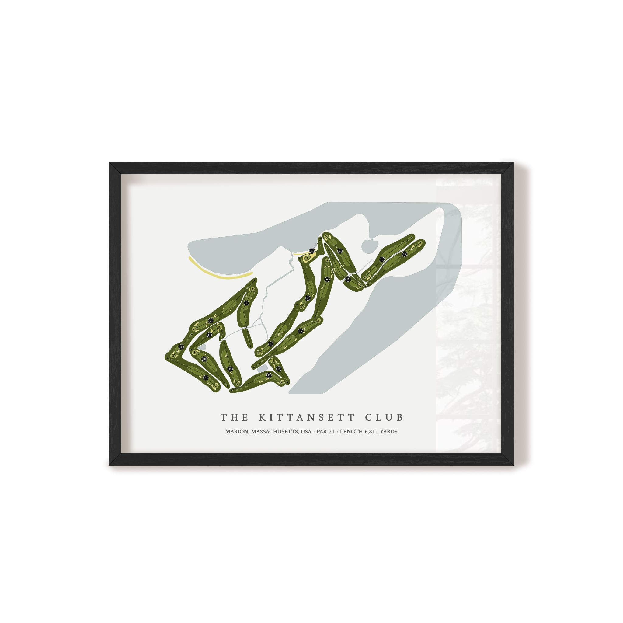 The Kittansett Club | Golf Course Print | Black Frame 
