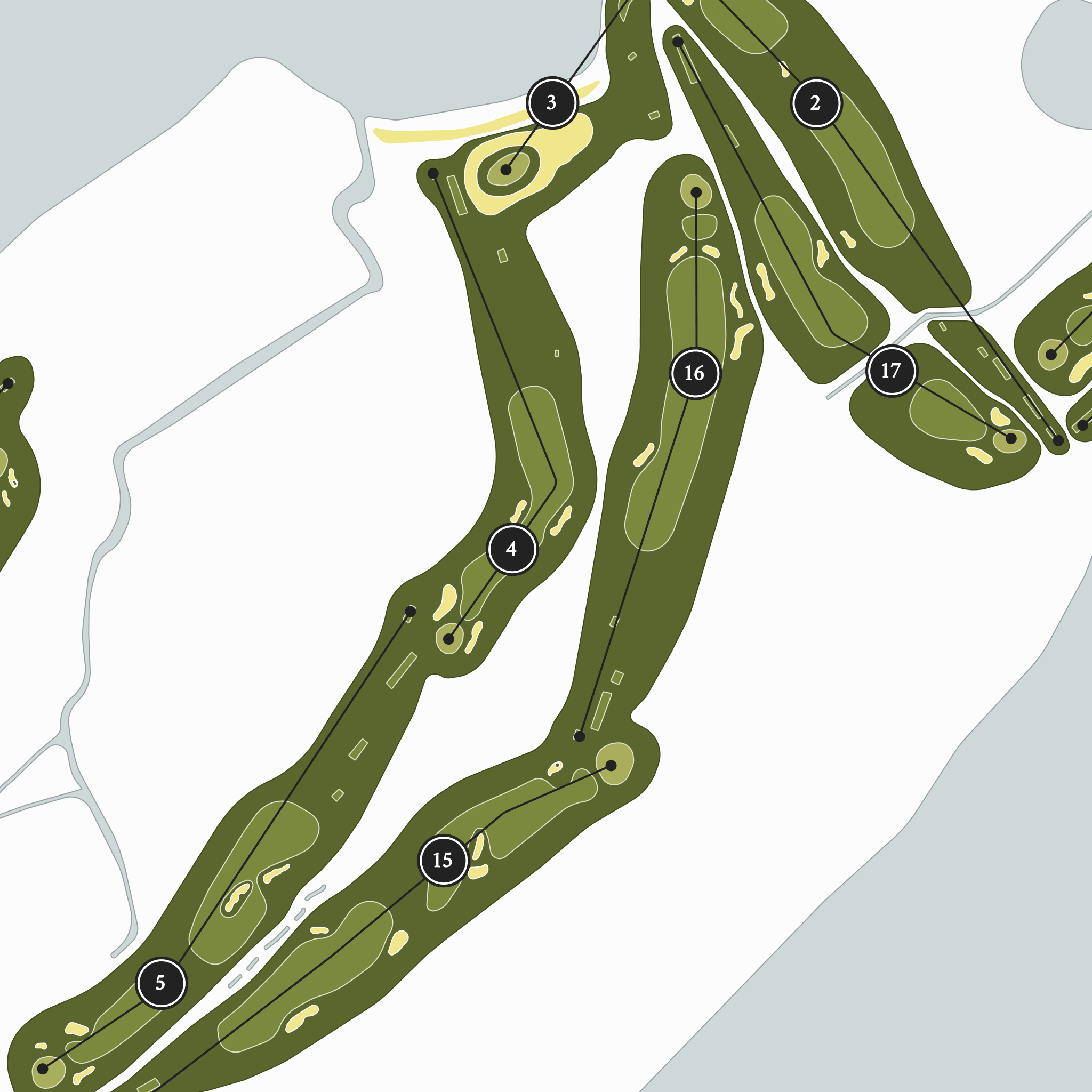 The Kittansett Club | Golf Course Map | Close Up