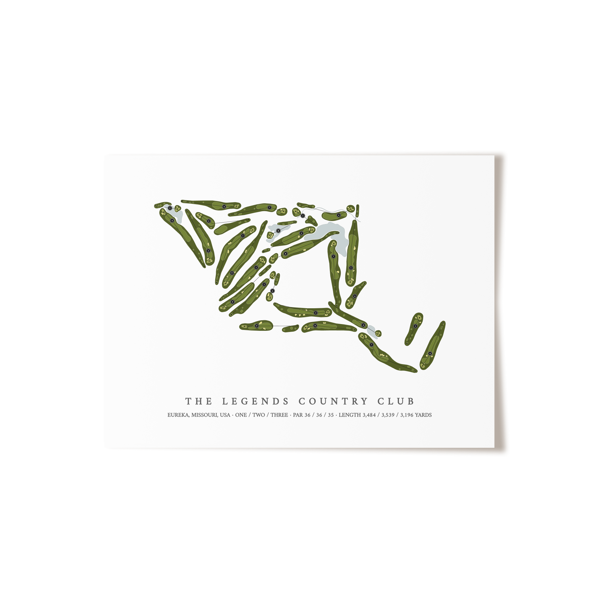 The Legends Country Club | Golf Course Map | Unframed 
