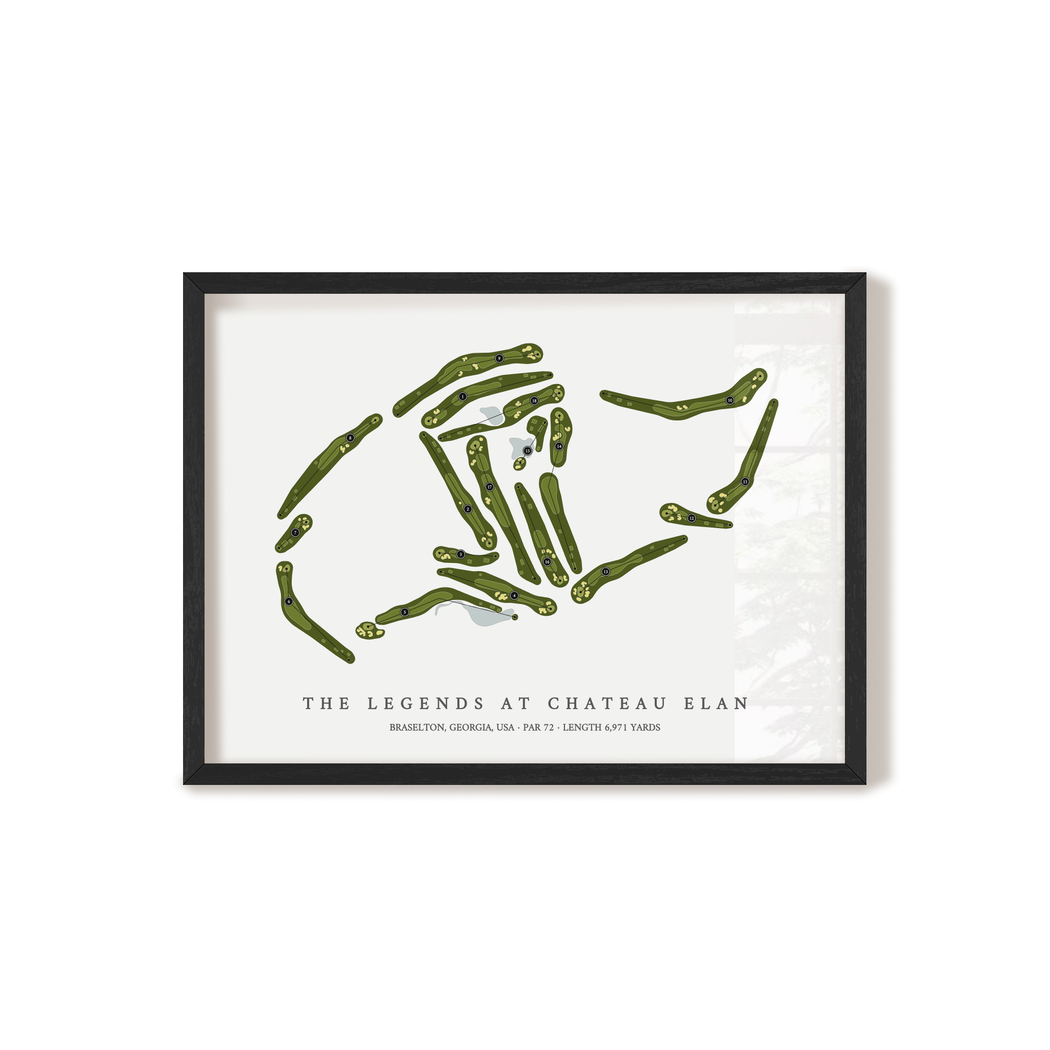 The Legends at Chateau Elan | Golf Course Map | Black Frame 