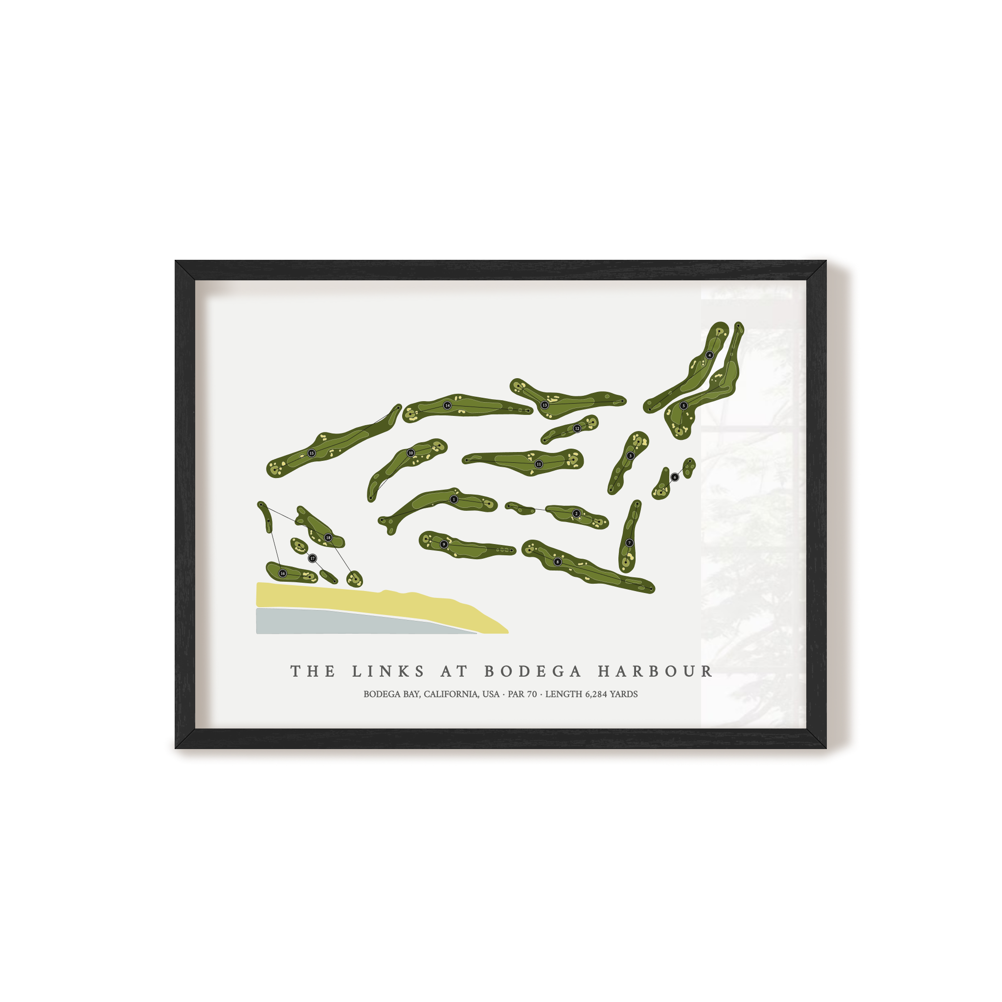 The Links At Bodega Harbour | Golf Course Map | Black Frame 