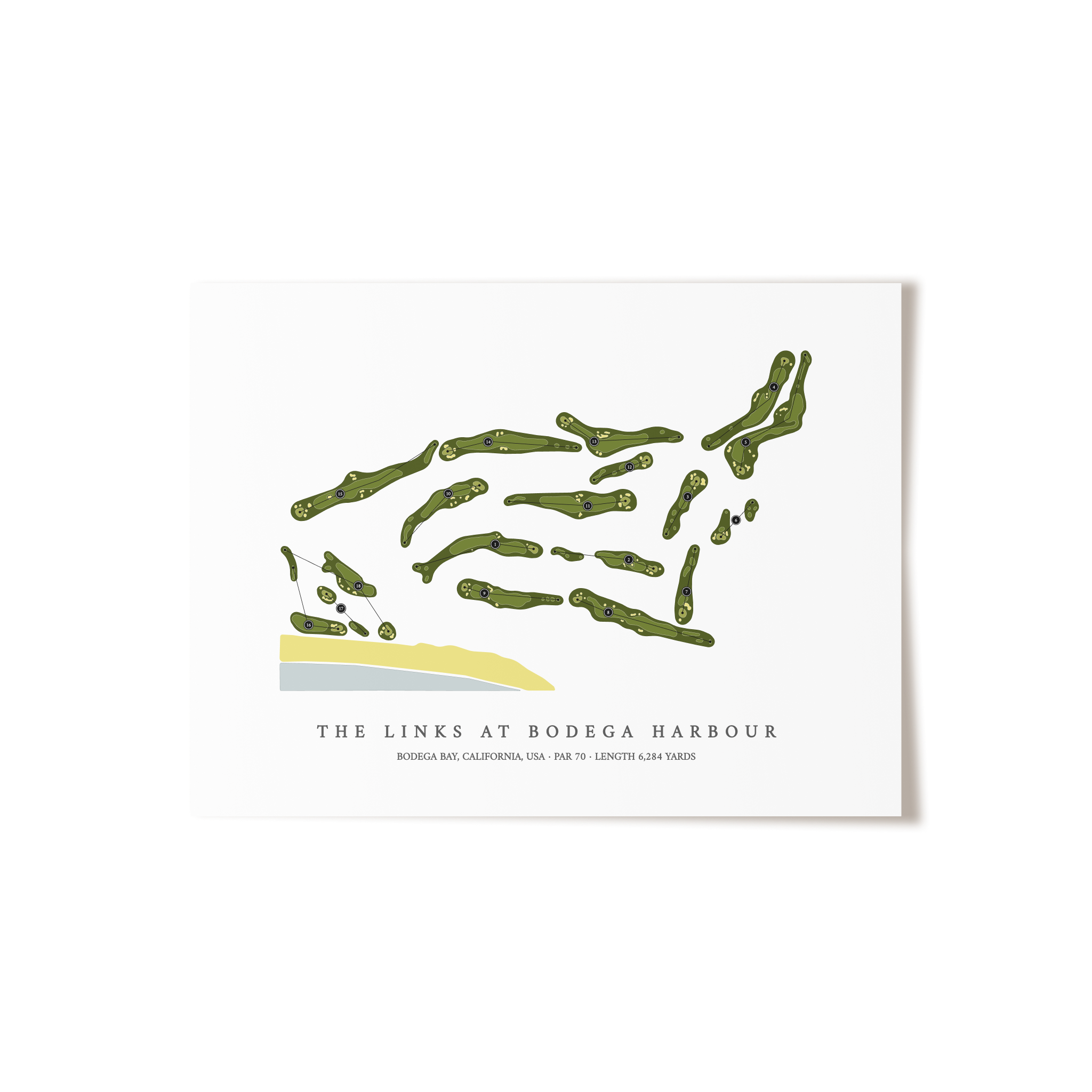 The Links At Bodega Harbour | Golf Course Map | Unframed 
