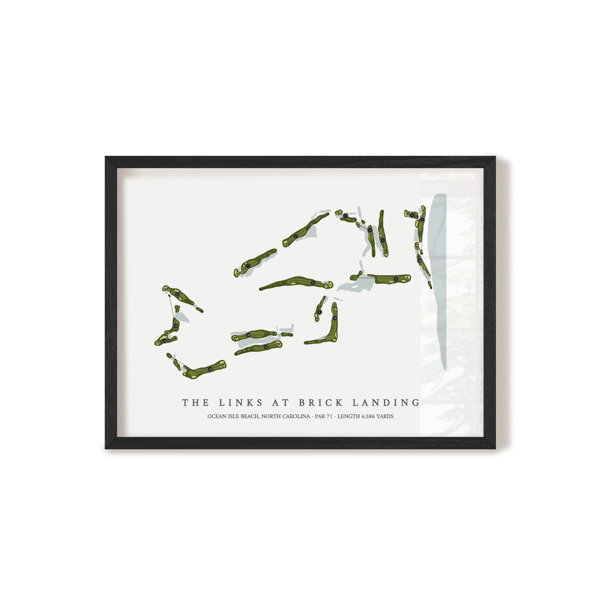 The Links At Brick Landing | Golf Course Map | Black Frame 