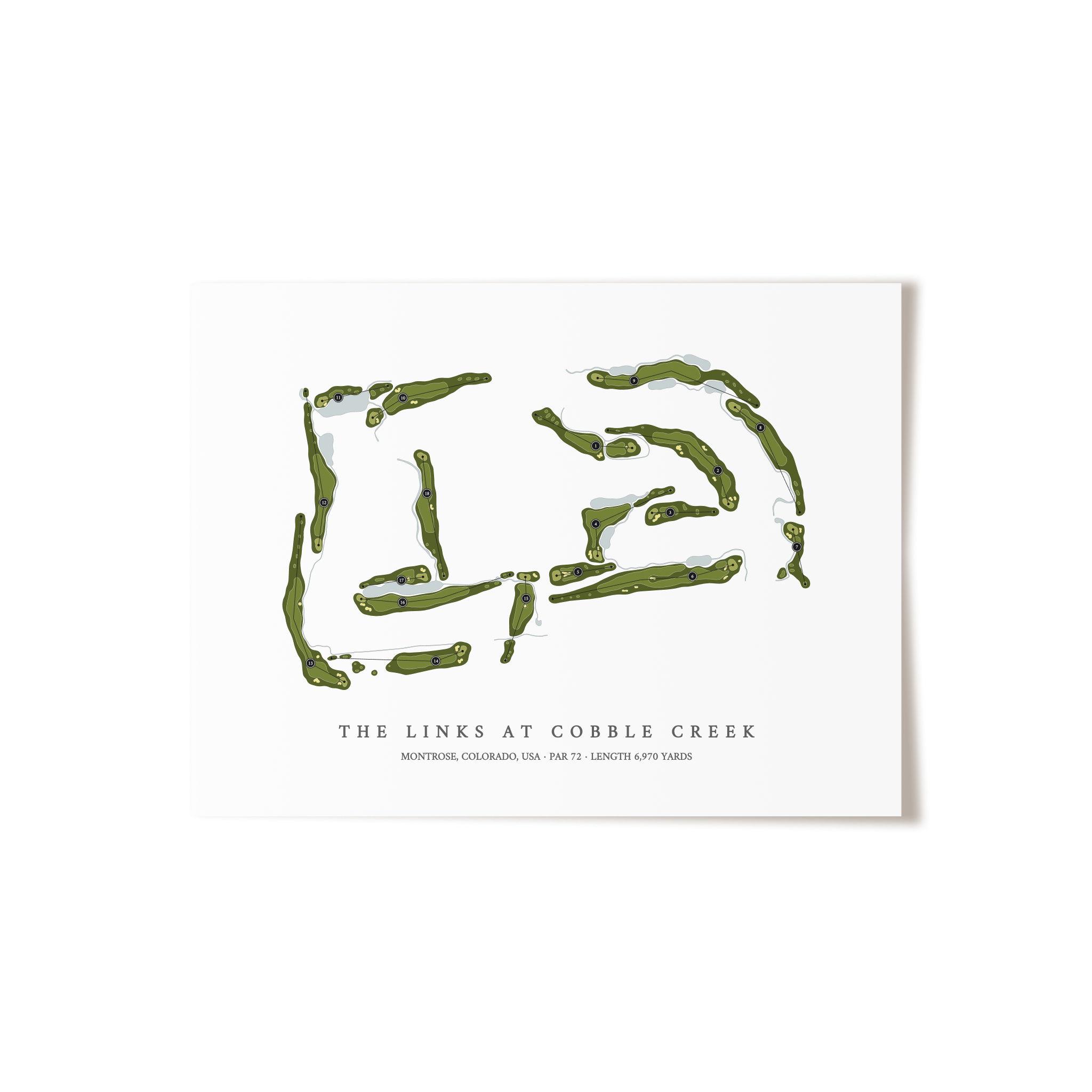 The Links at Cobble Creek | Golf Course Map | Unframed 