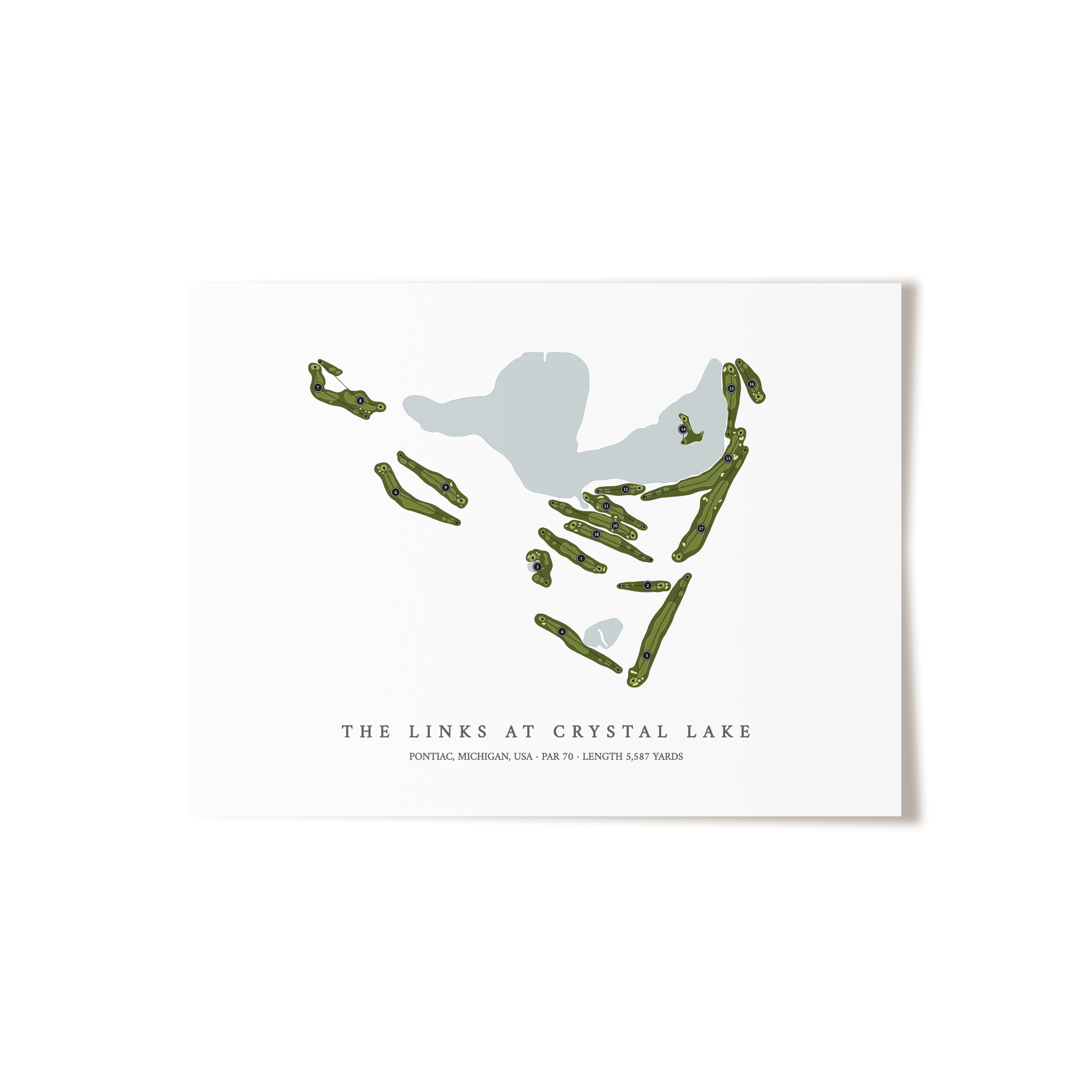 The Links at Crystal Lake | Golf Course Map | Unframed