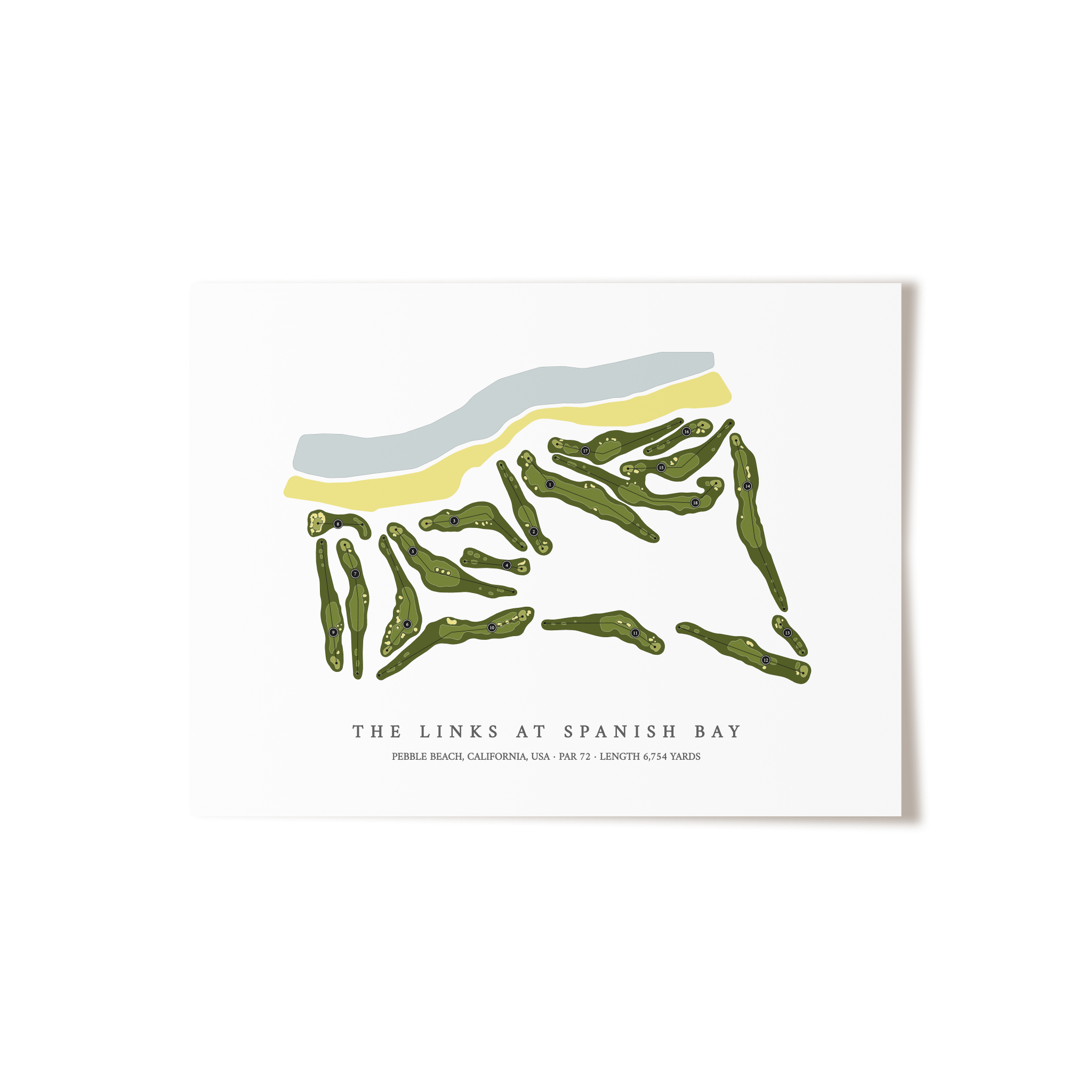 The Links at Spanish Bay  | Golf Course Print | Unframed 