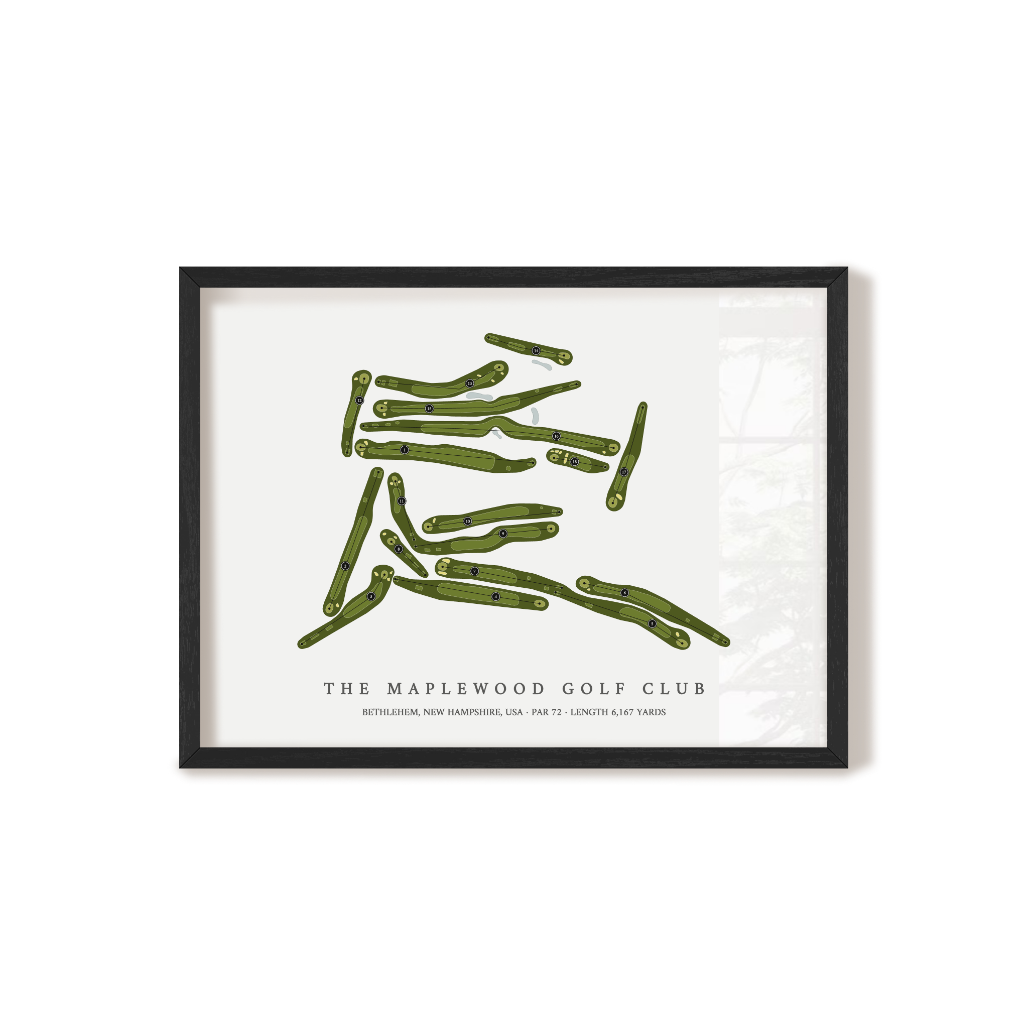 The Maplewood Golf Club | Golf Course Map | Black Frame 