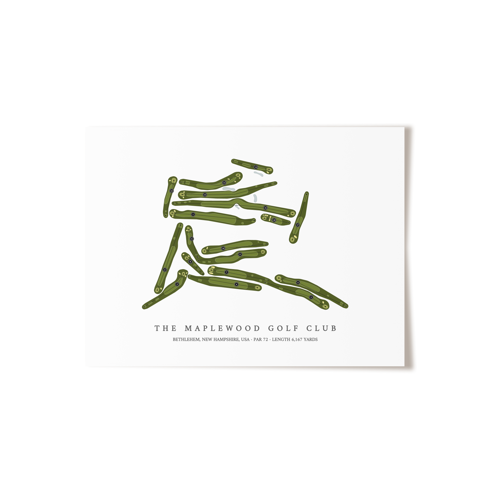 The Maplewood Golf Club | Golf Course Map | Unframed 