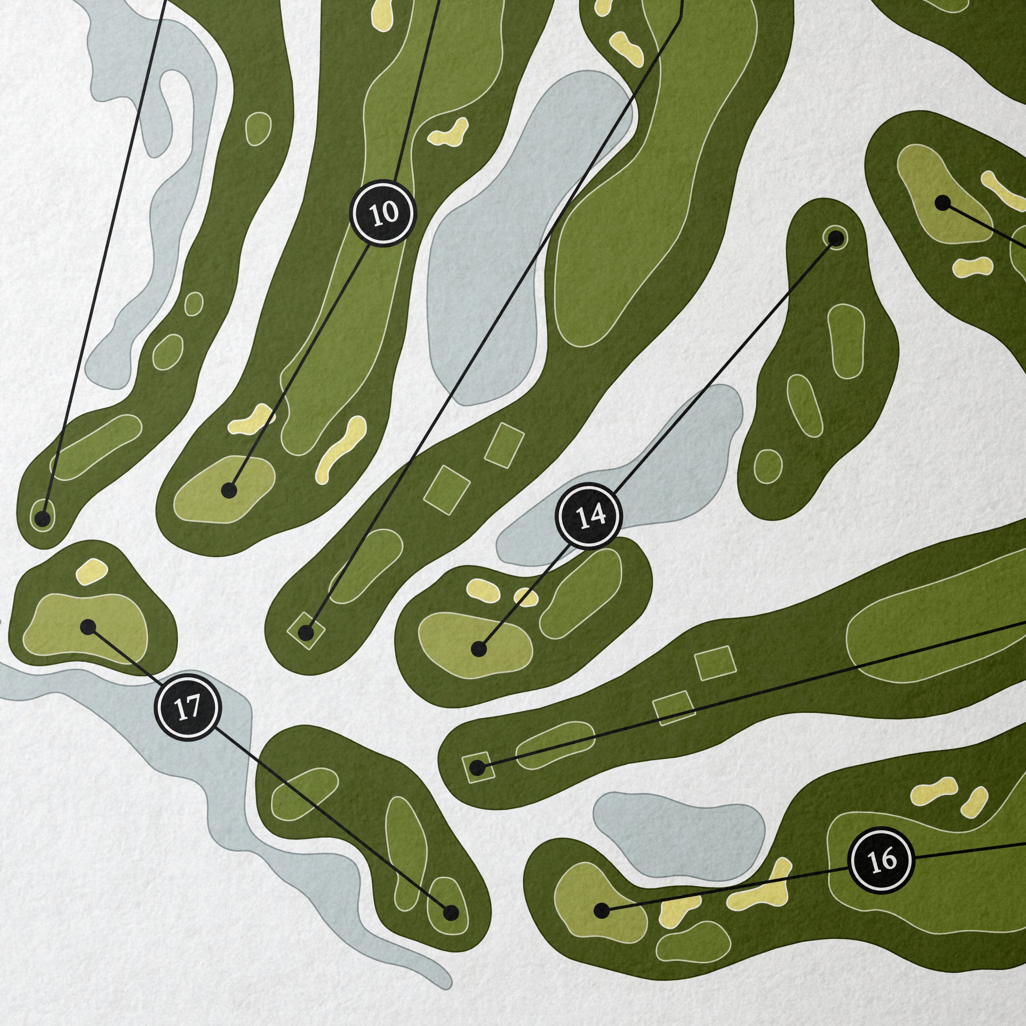 The Meadows at Mystic Lake | Golf Course Map | Close Up 