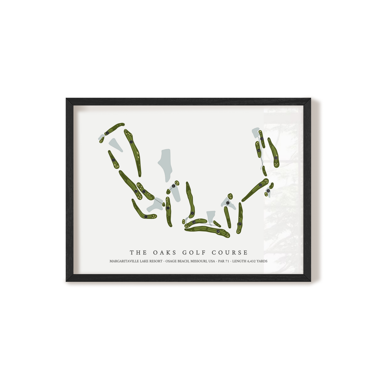 The Oaks Golf Course at Margaritaville Lake Resort | Golf Course Map | Black Frame 