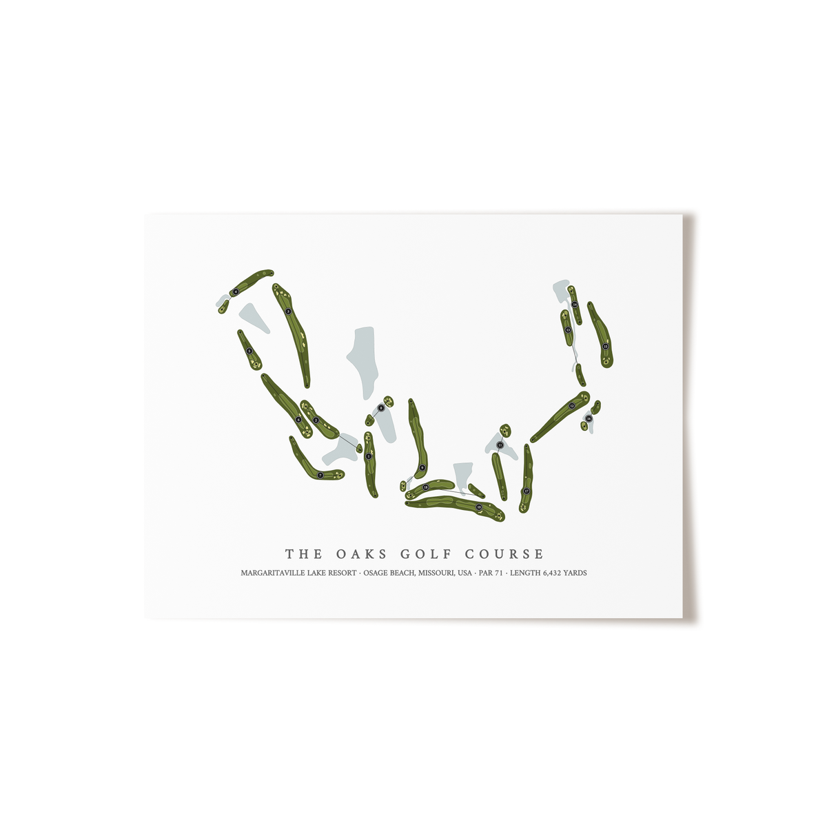 The Oaks Golf Course at Margaritaville Lake Resort | Golf Course Map | Unframed 