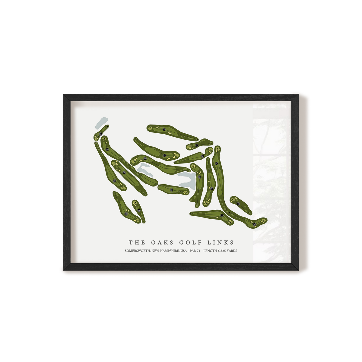 The Oaks Golf Links | Golf Course Map | Black Frame