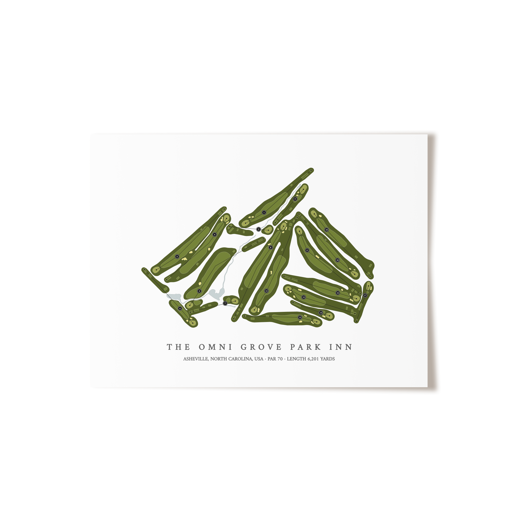 The Omni Grove Park Inn | Golf Course Map | Unframed 