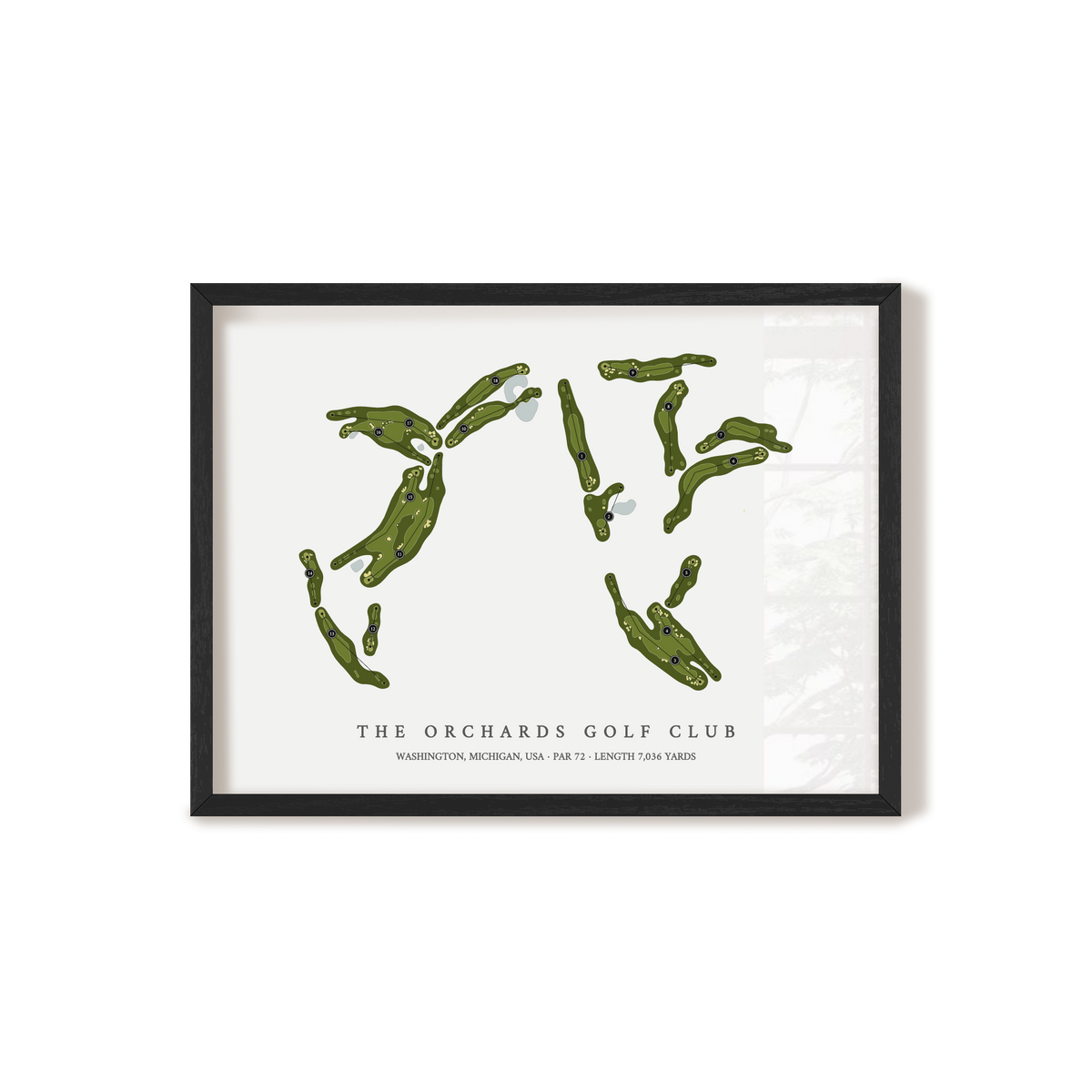 The Orchards Golf Club | Golf Course Map | Black Frame 