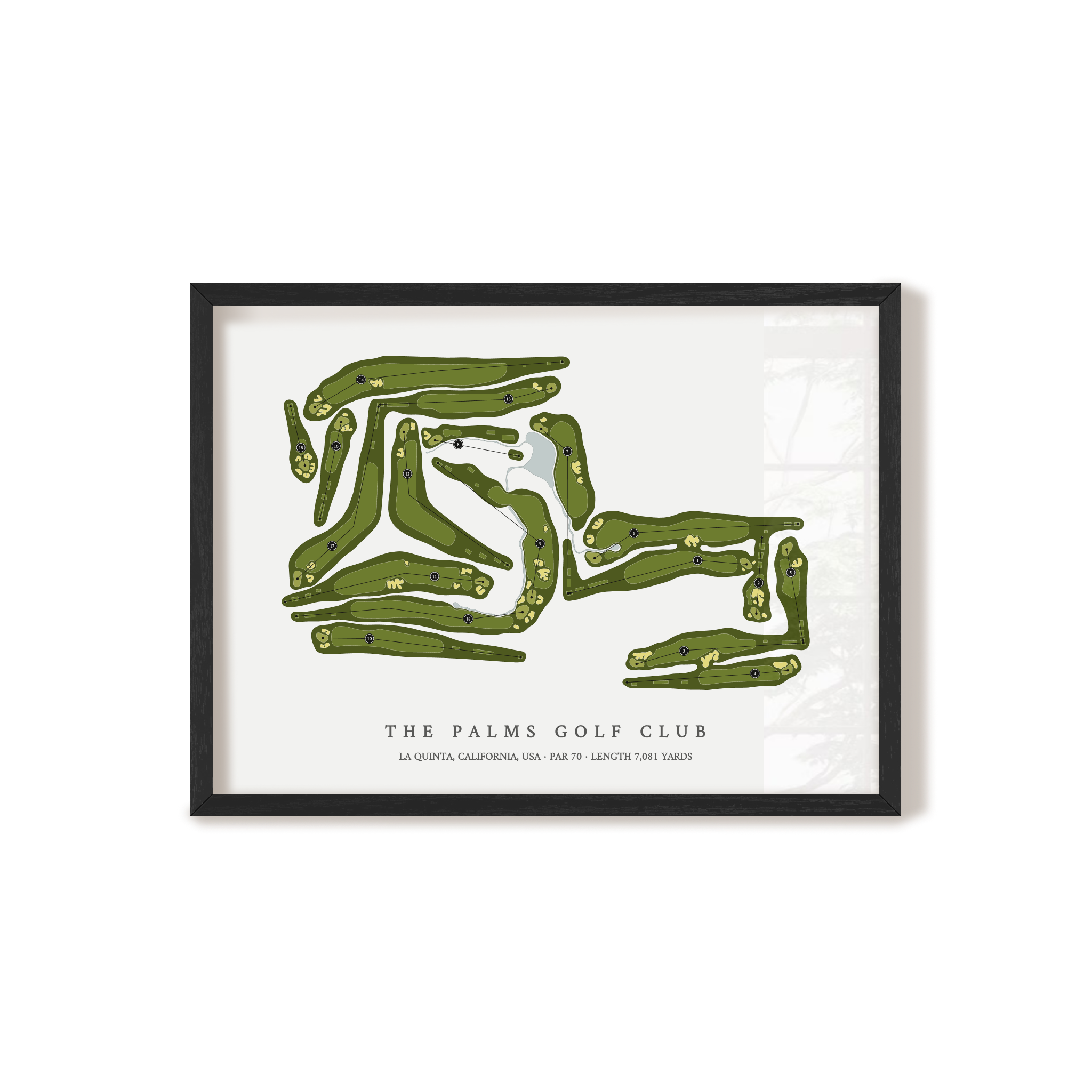 The Palms Golf Club | Golf Course Map | Black Frame 