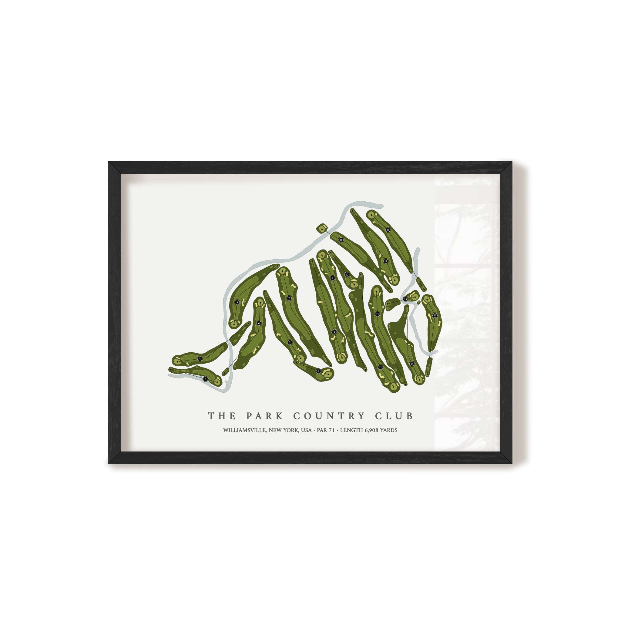 The Park Country Club | Golf Course Map | Black Frame