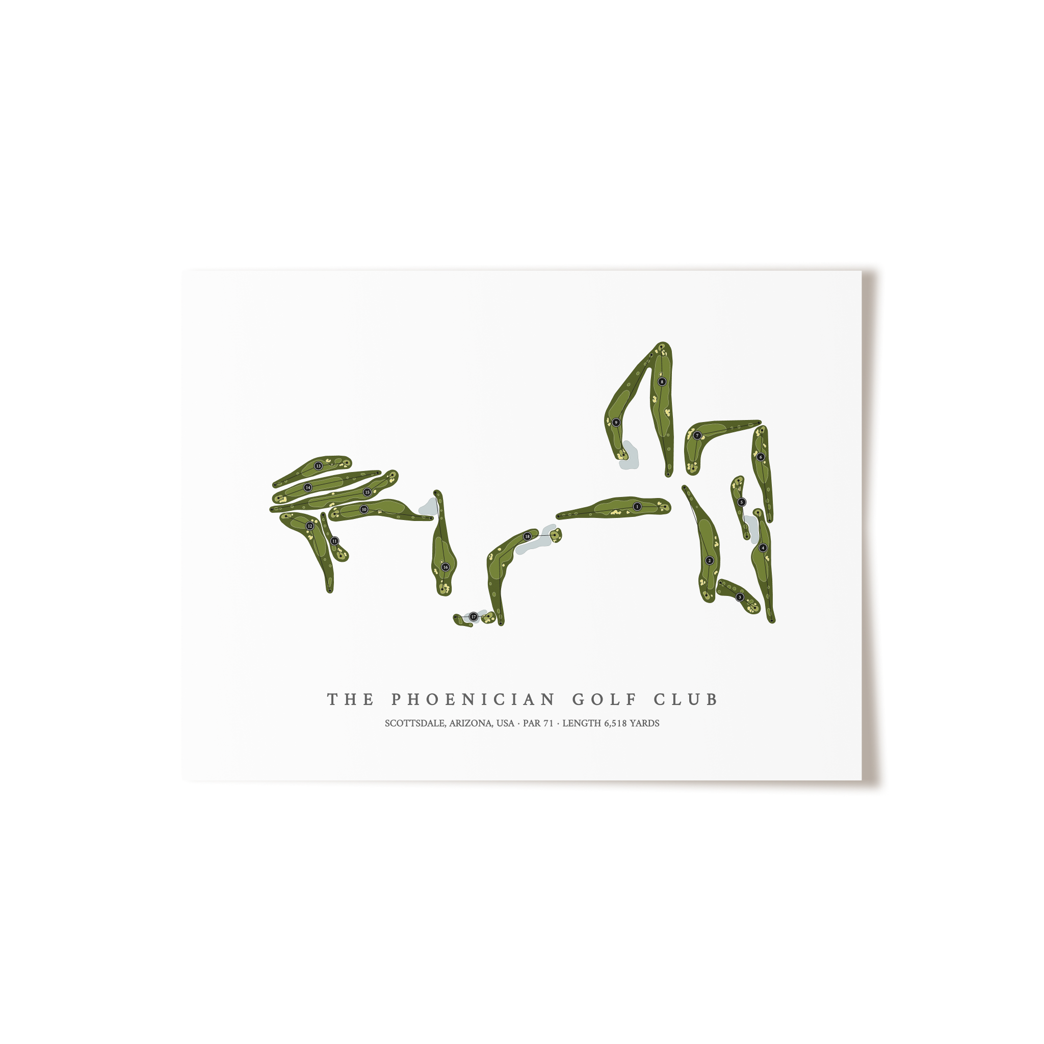 The Phoenician Golf Club | Golf Course Map | Unframed 