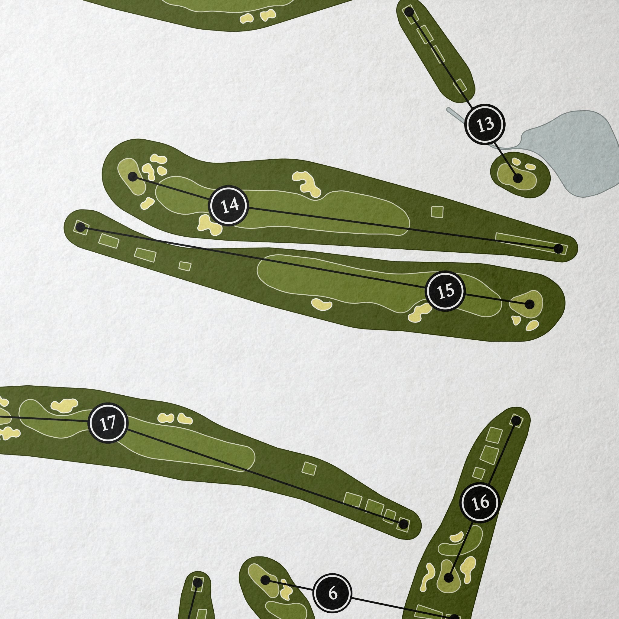 The Piedmont Club | Golf Course Map | Close Up 