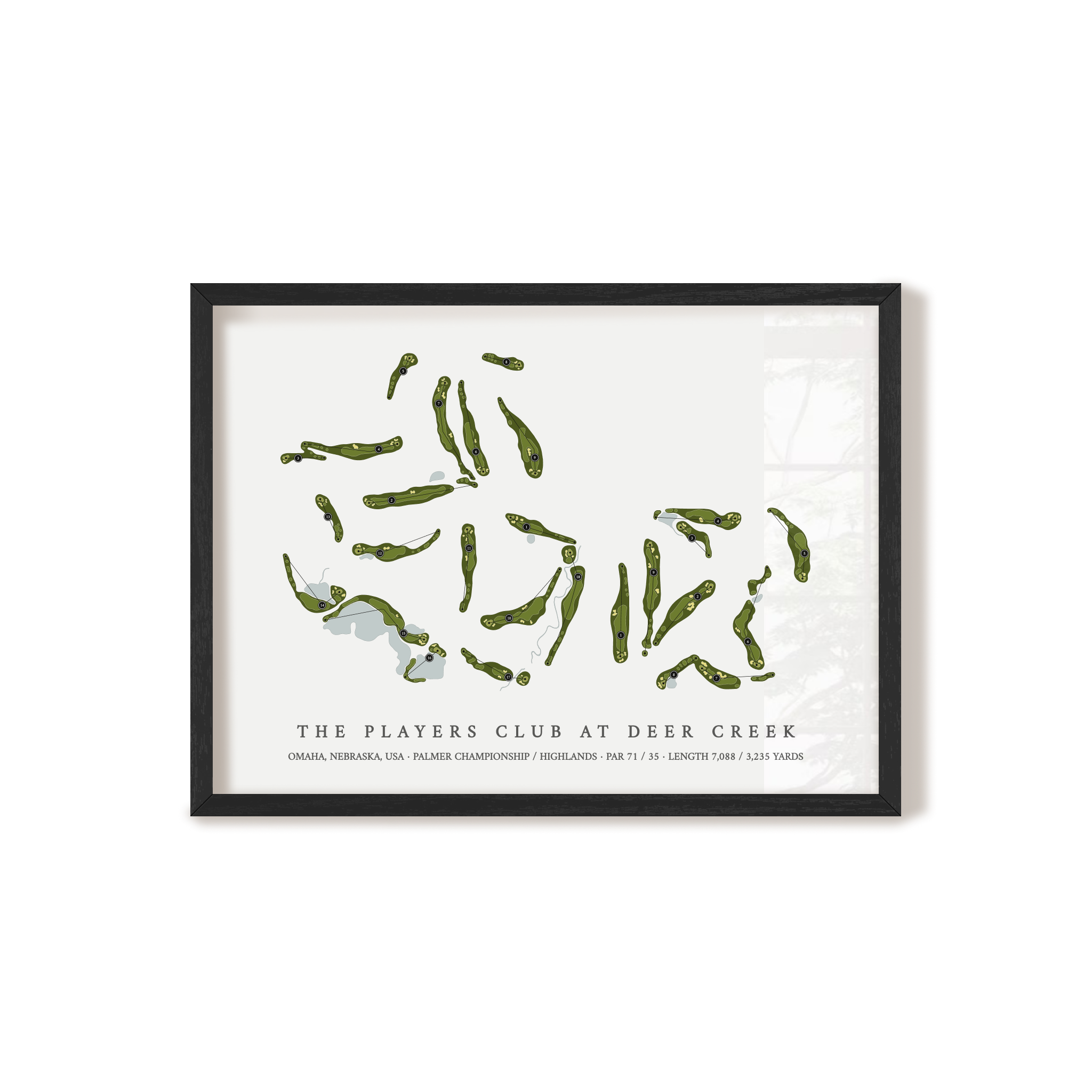 The Players Club At Deer Creek | Golf Course Print | Black Frame