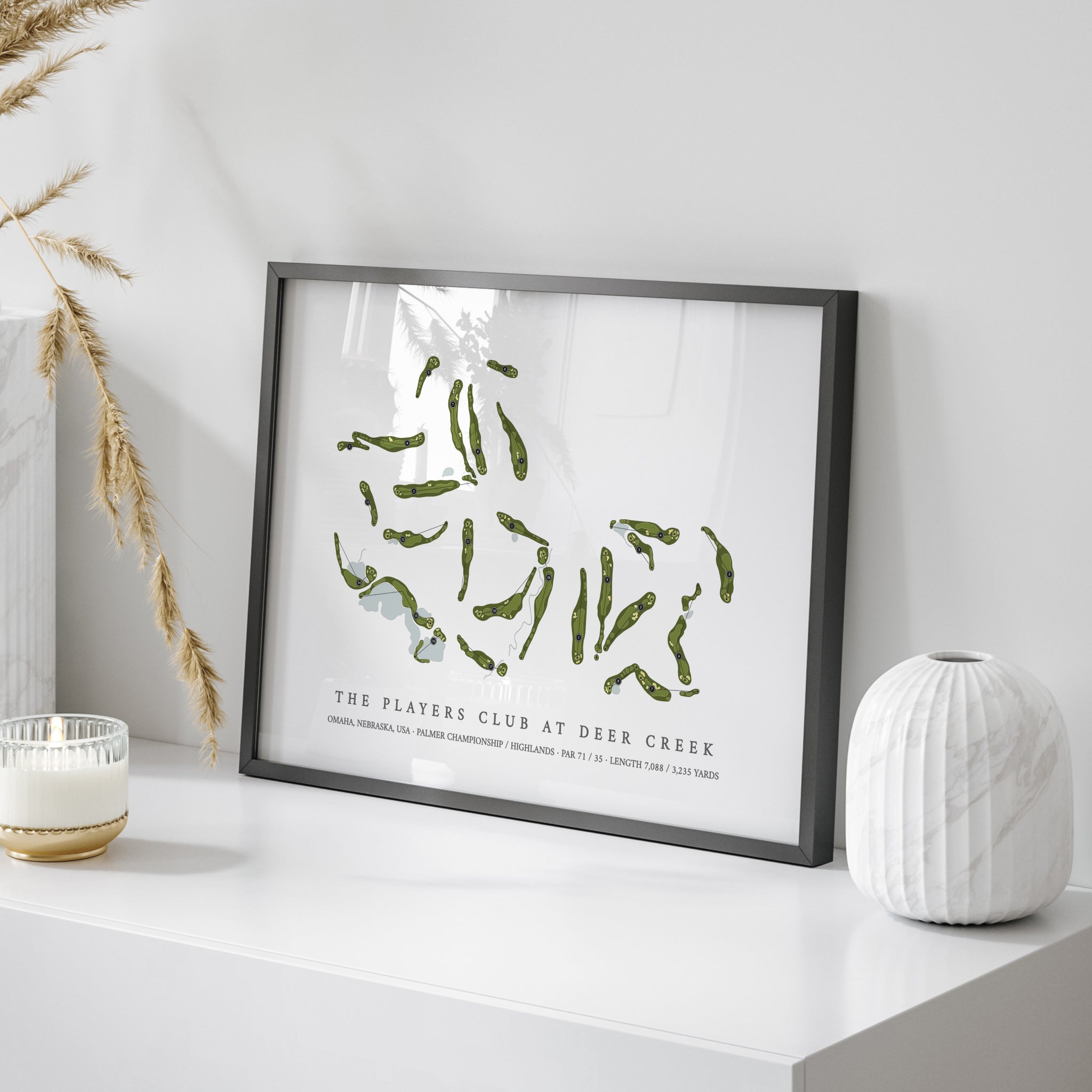 The Players Club At Deer Creek | Golf Course Print | On Table