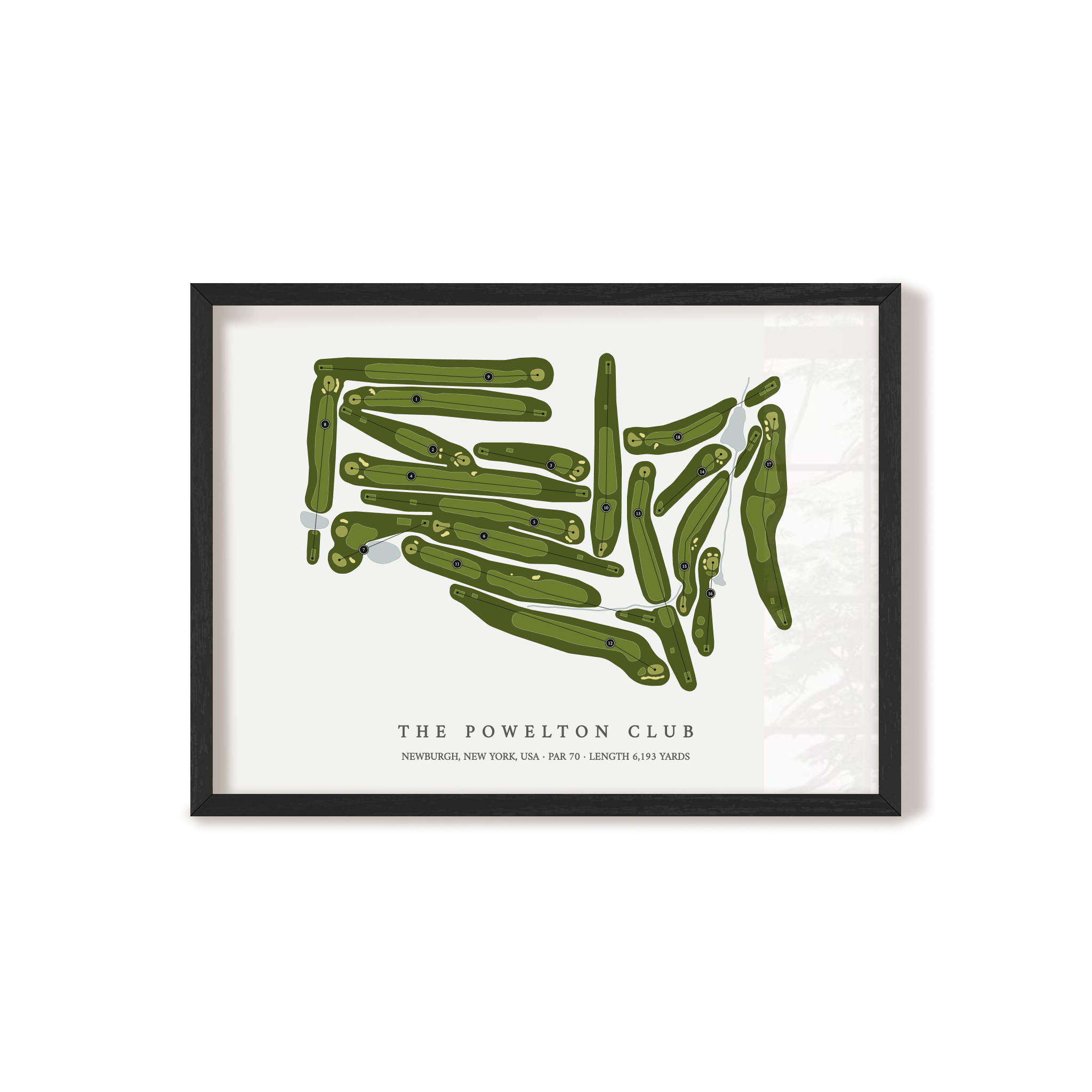 The Powelton Club | Golf Course Map | Black Frame 