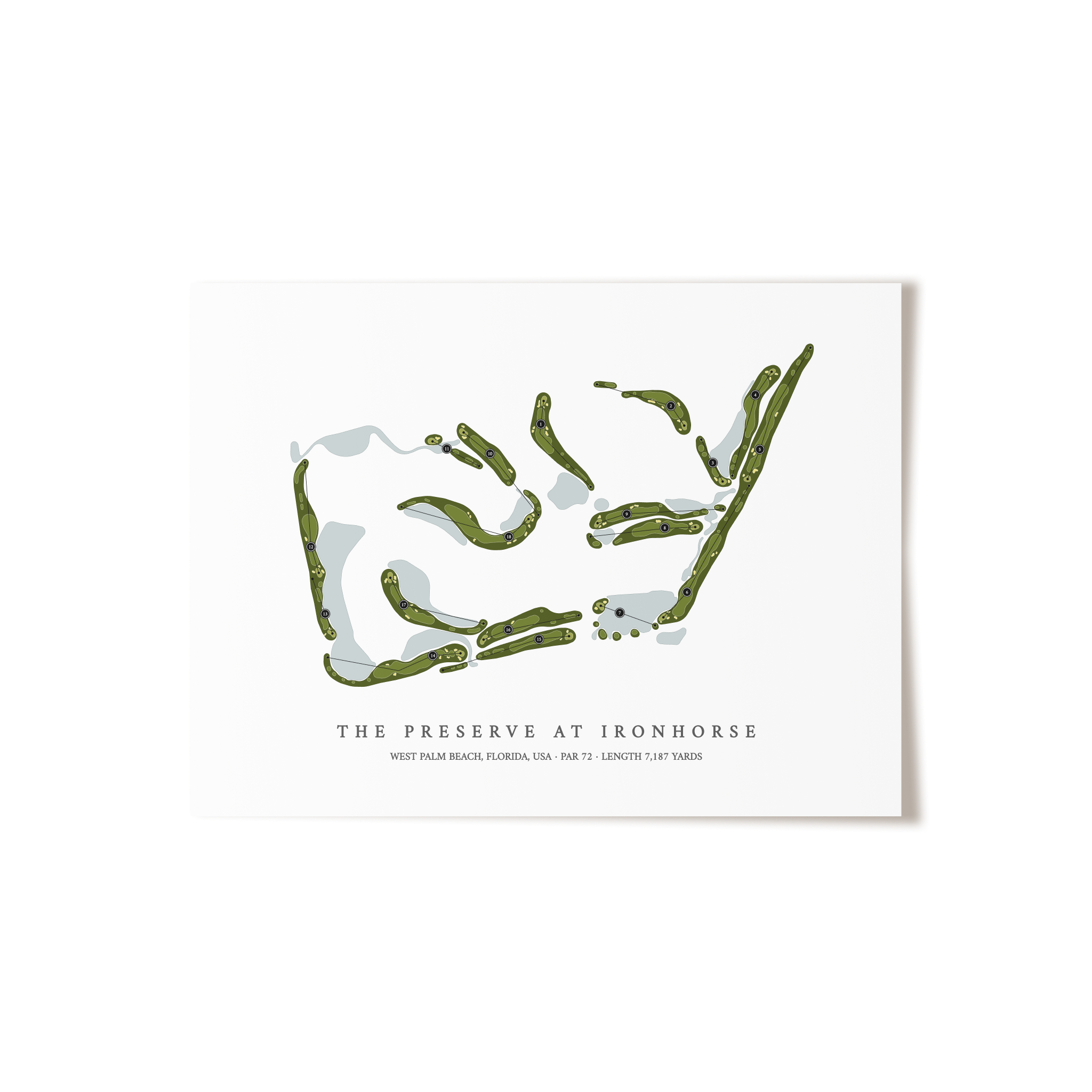 The Preserve at Ironhorse | Golf Course Map | Unframed 