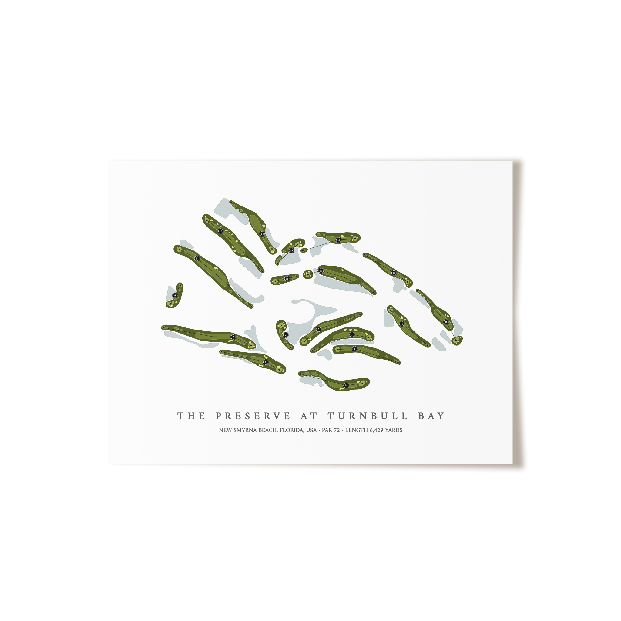 The Preserve at Turnbull Bay | Golf Course Map | Unframed 