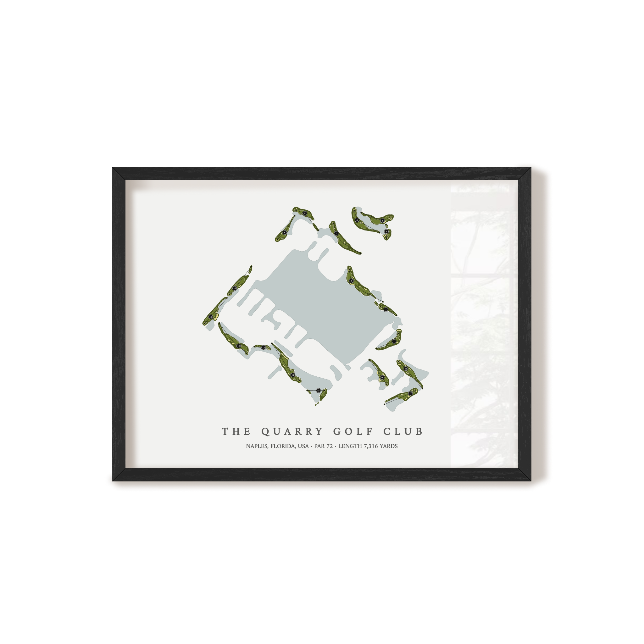 The Quarry Golf Club | Golf Course Map | Black Frame 
