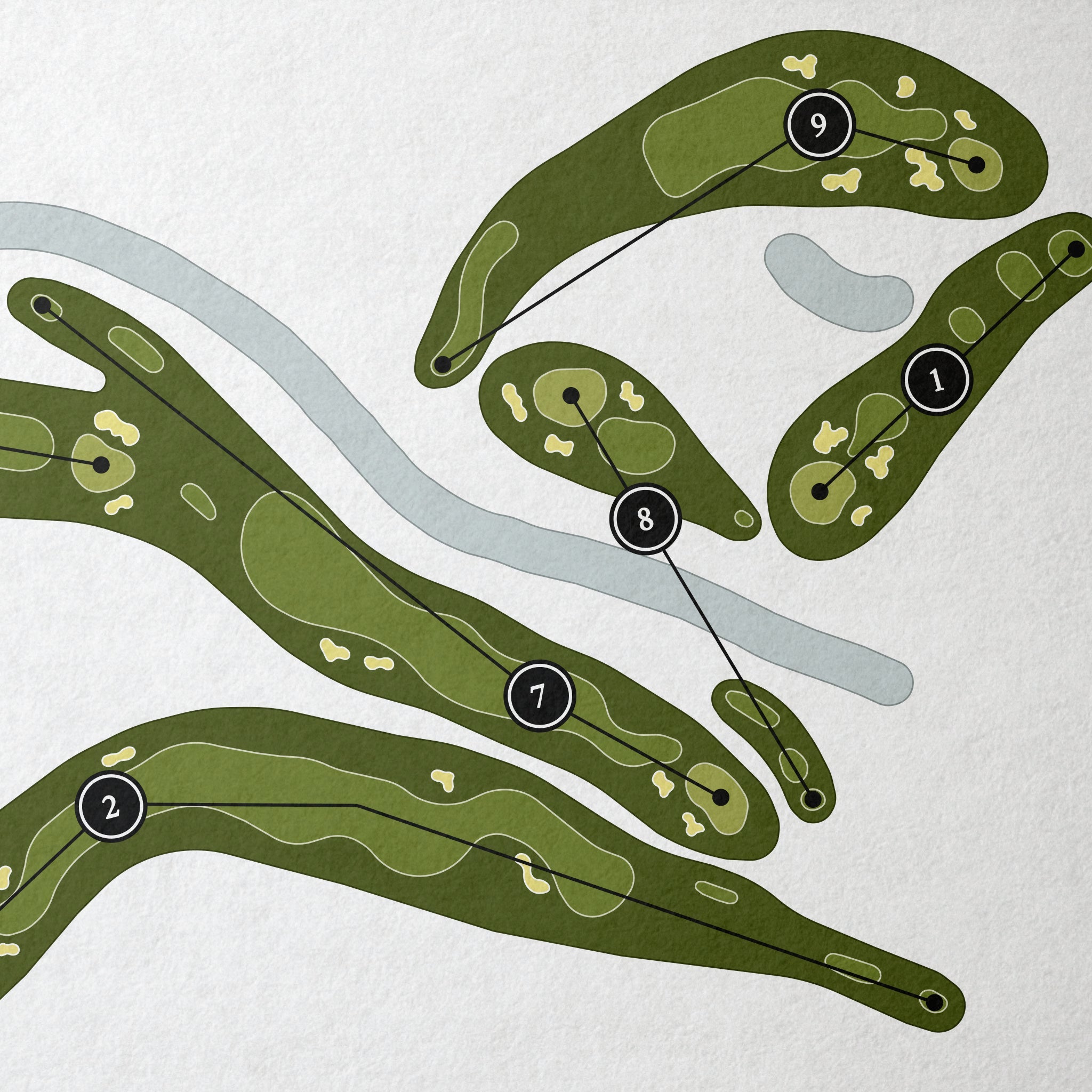 The Quechee Club - Highland Course | Golf Course Map | Close Up 