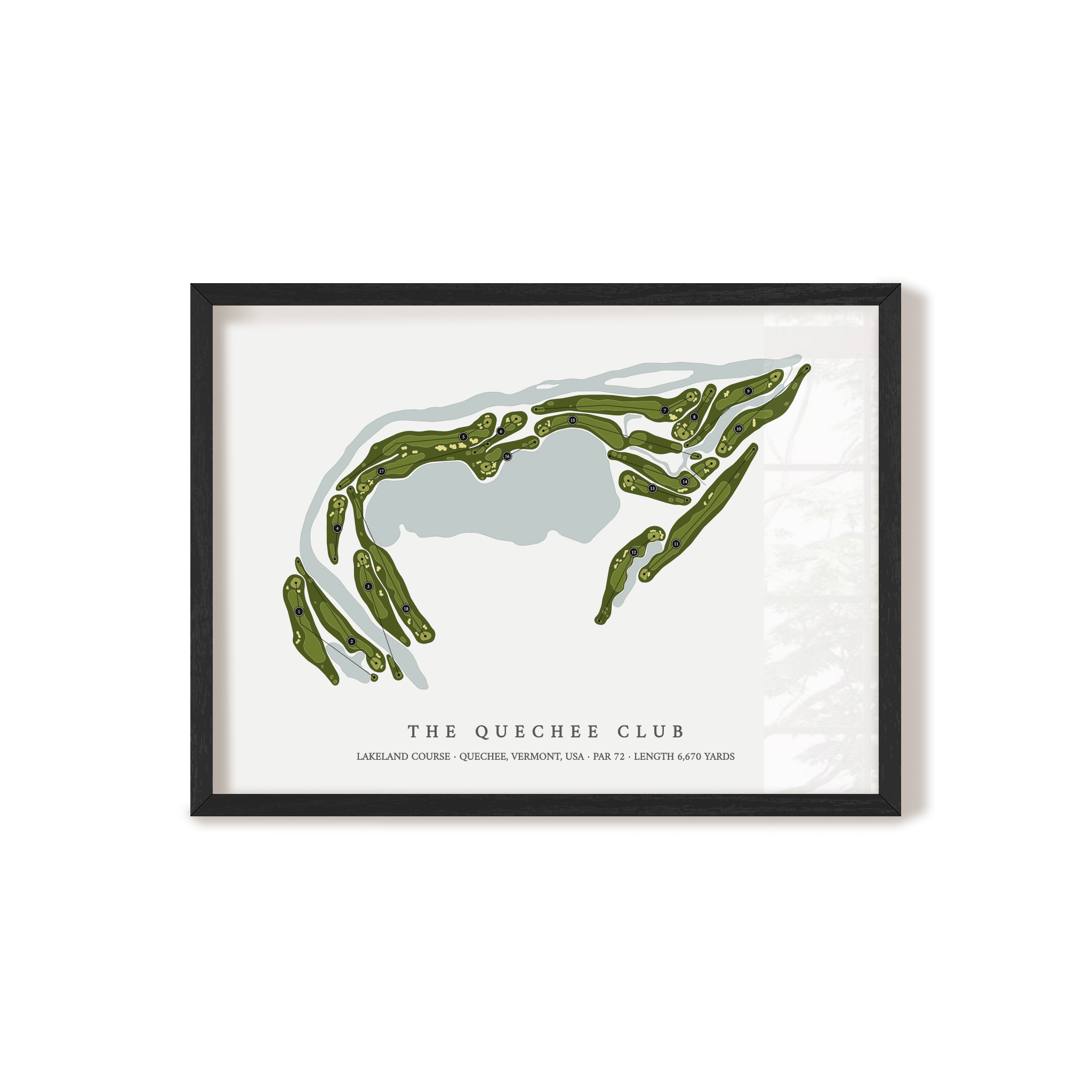 The Quechee Club - Lakeland Course | Golf Course Map | Black+Frame 