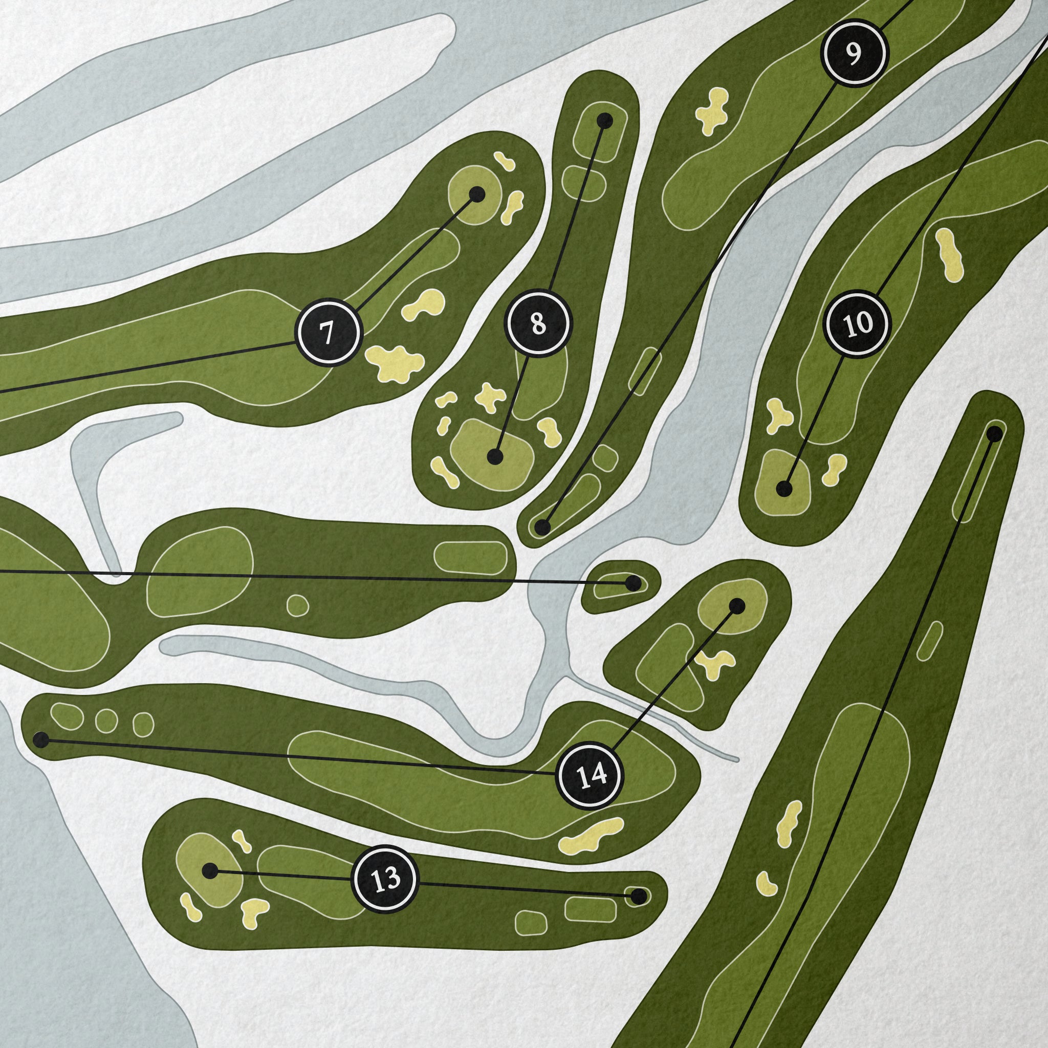 The Quechee Club - Lakeland Course | Golf Course Map | Close+Up 