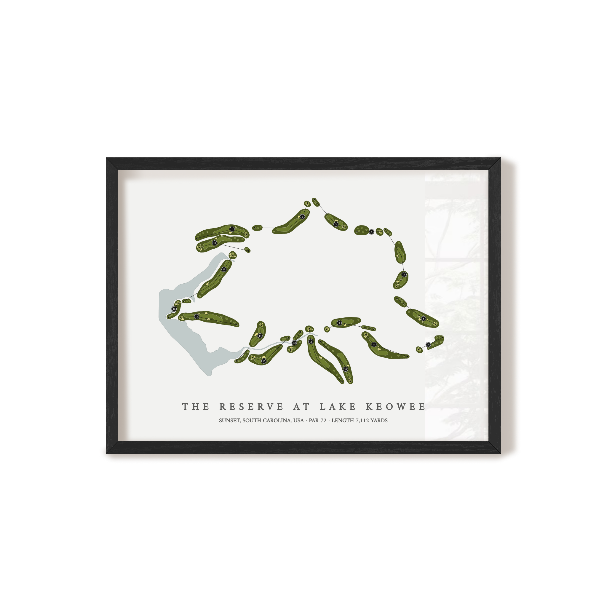 The Reserve At Lake Keowee | Golf Course Map | Black Frame 