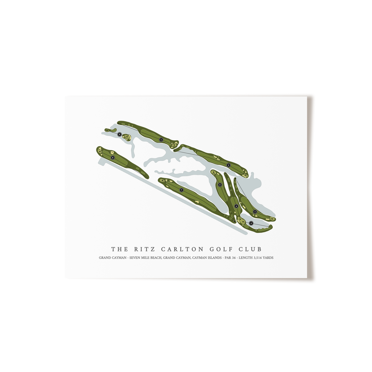 The Ritz Carlton Golf Club, Grand Cayman | Golf Course Map | Unframed