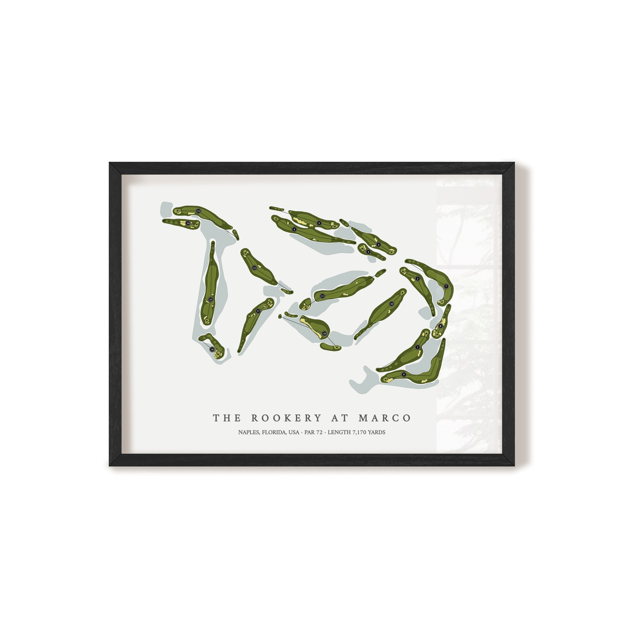 The Rookery At Marco | Golf Course Map | Black Frame 