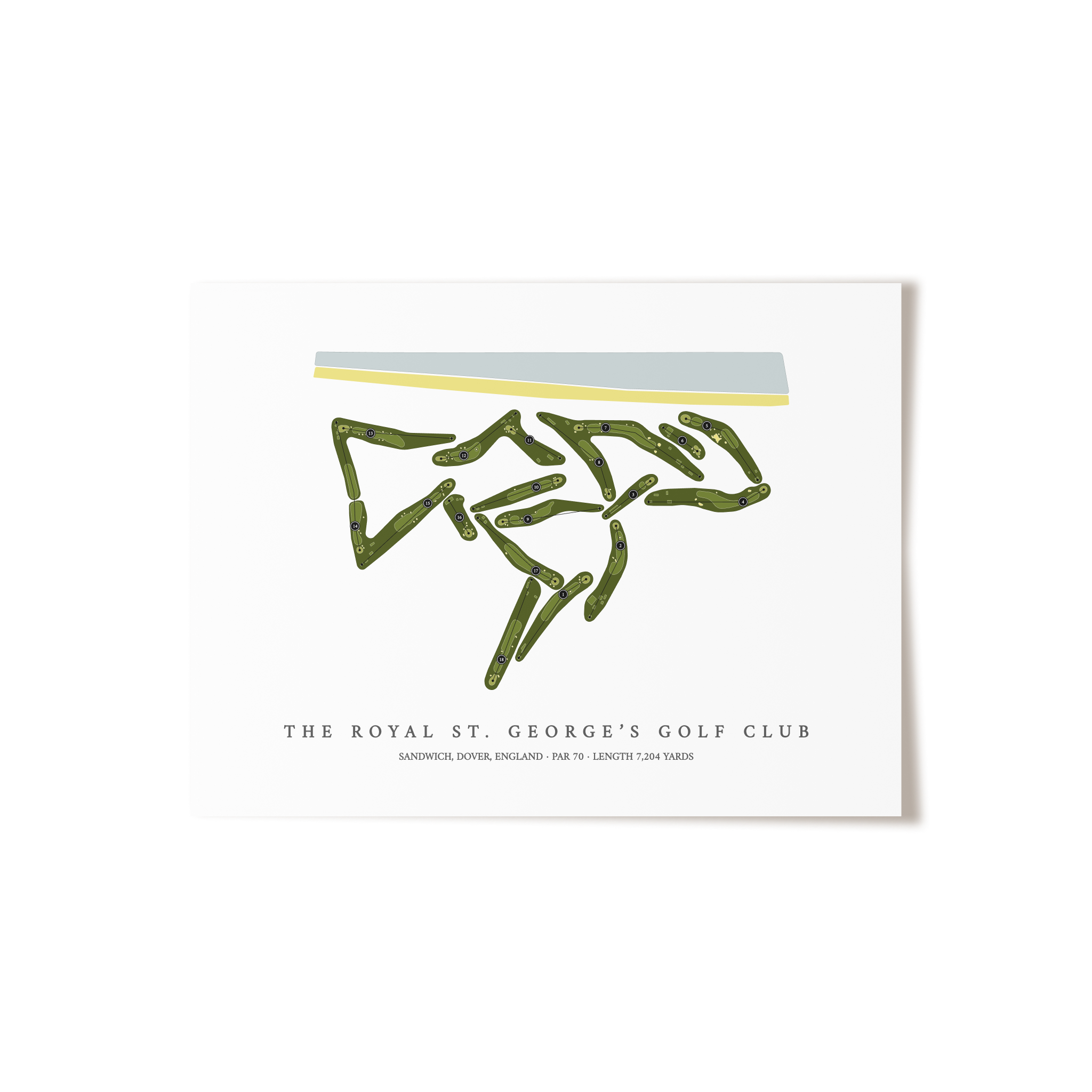 The Royal St Georges Golf Club | Golf Course Map | Unframed 
