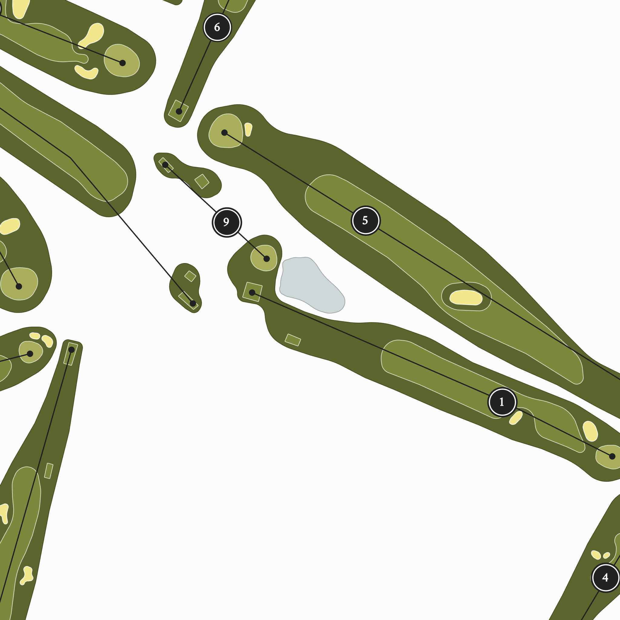 The Squires Country Club | Golf Course Map | Close Up With Hole Numbers #hole numbers_yes