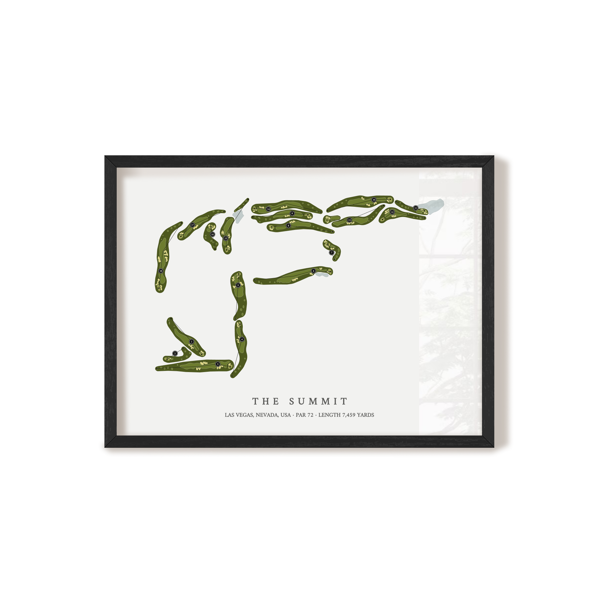 The Summit | Golf Course Map | Black Frame 
