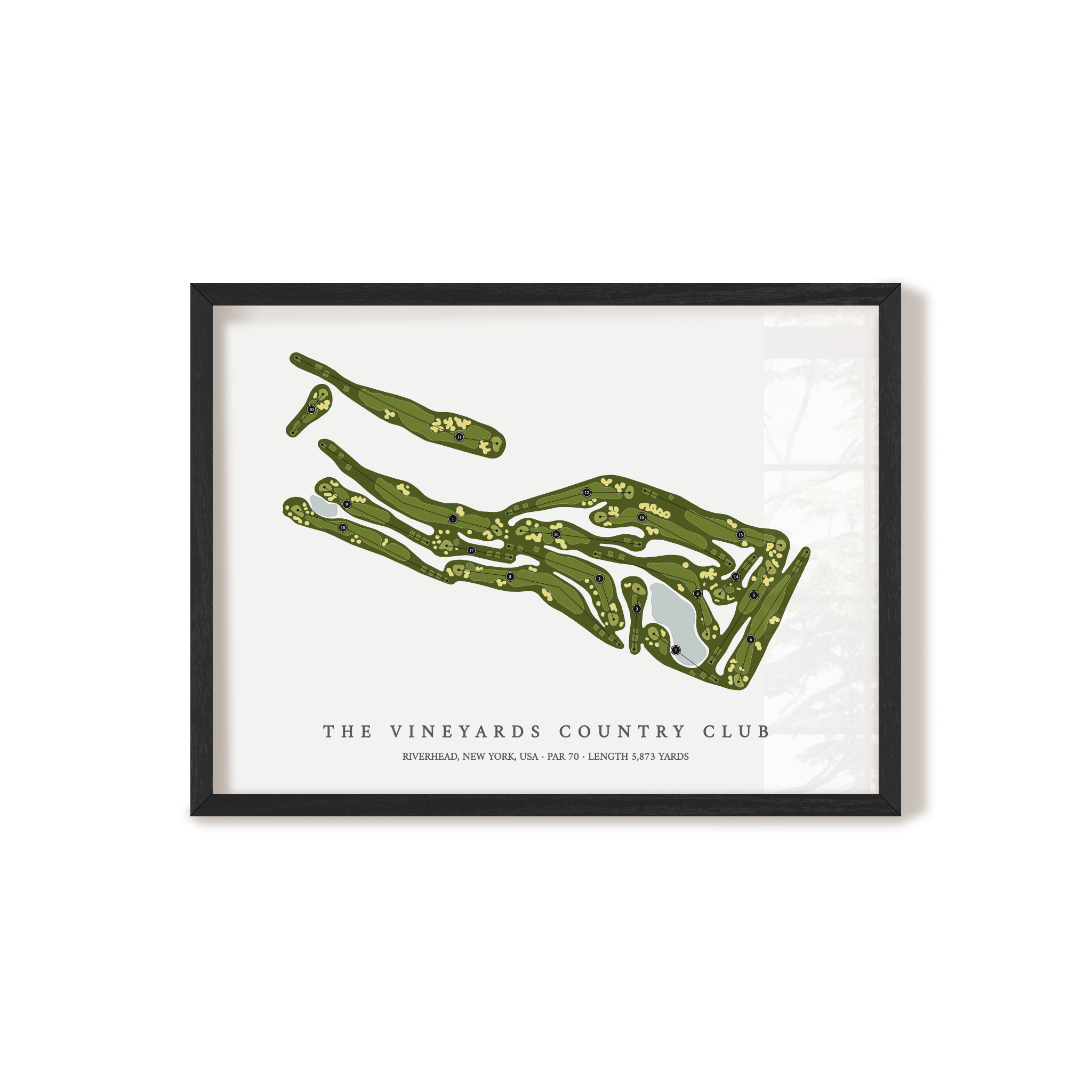 The Vineyards Country Club | Golf Course Map | Black Frame 