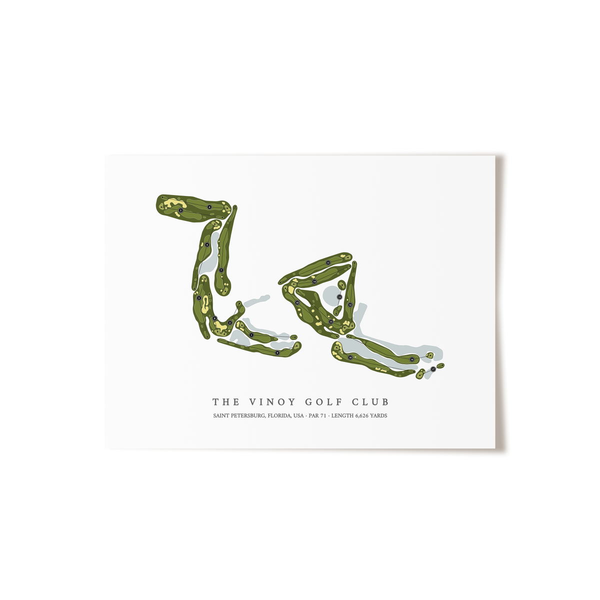 The Vinoy Golf Club | Golf Course Map | Unframed