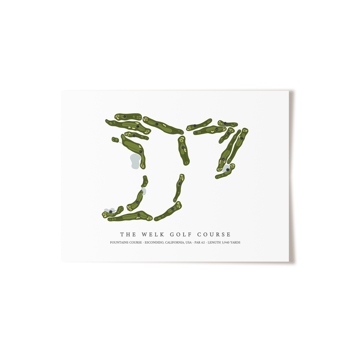 The Welk Golf Course - Fountains Course | Golf Course Map | Unframed 